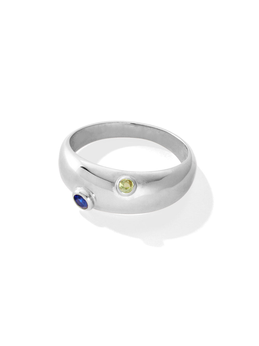prosperous ring | blue sapphire + peridot