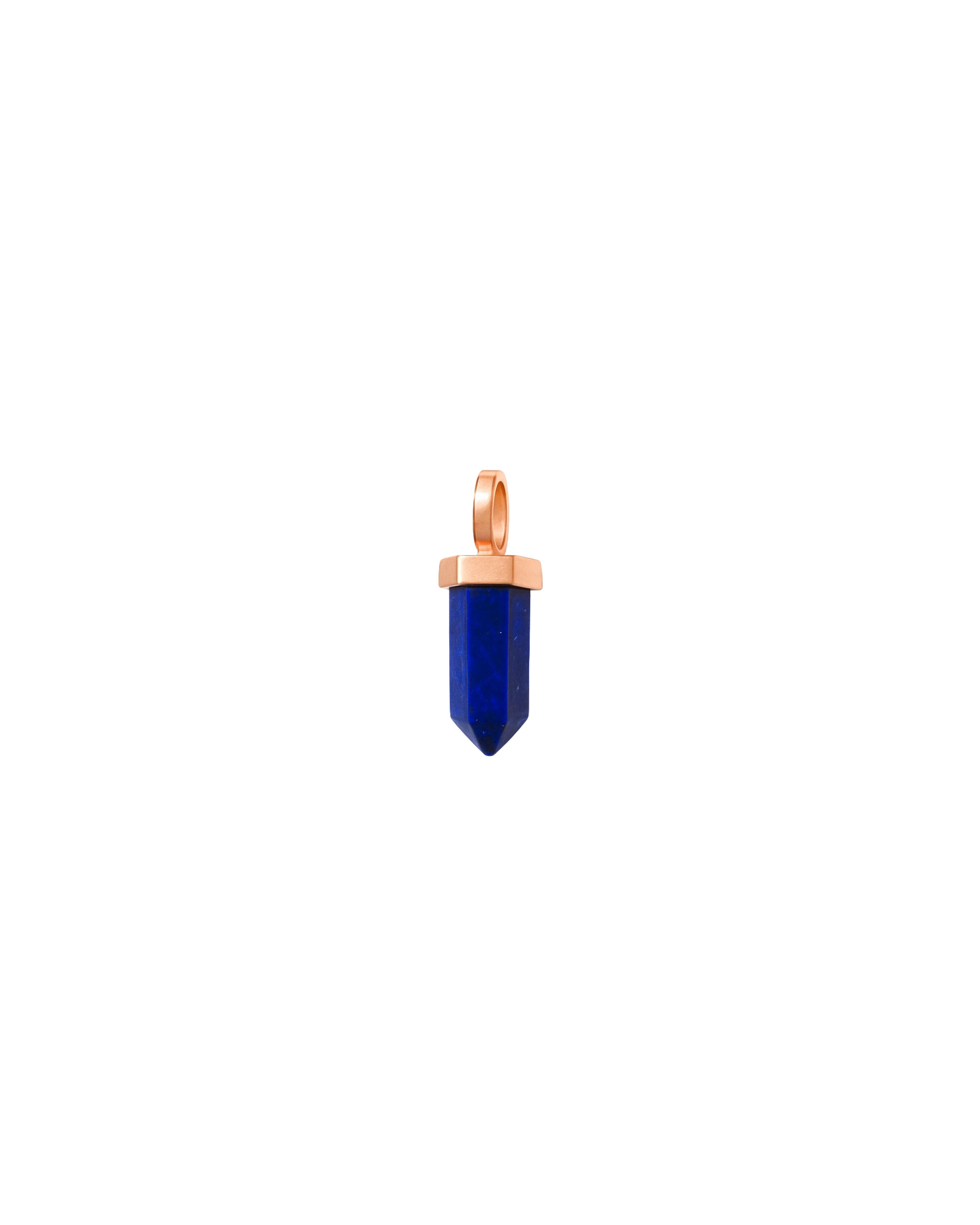 terminated crystal necklace charm | lapis lazuli