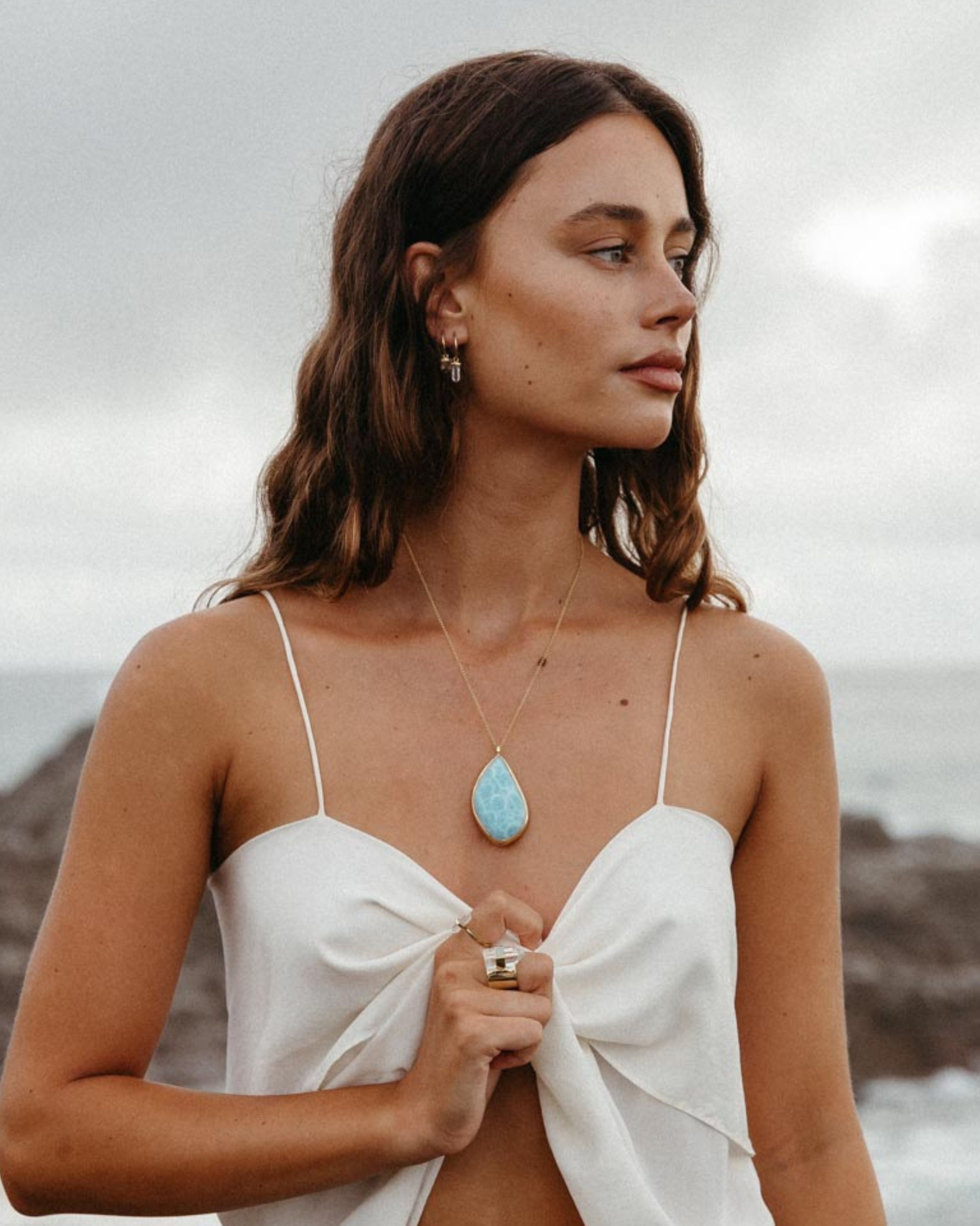 Larimar #4 | 18k Gold Vermeil | One Of a Kind Magic Drop 3