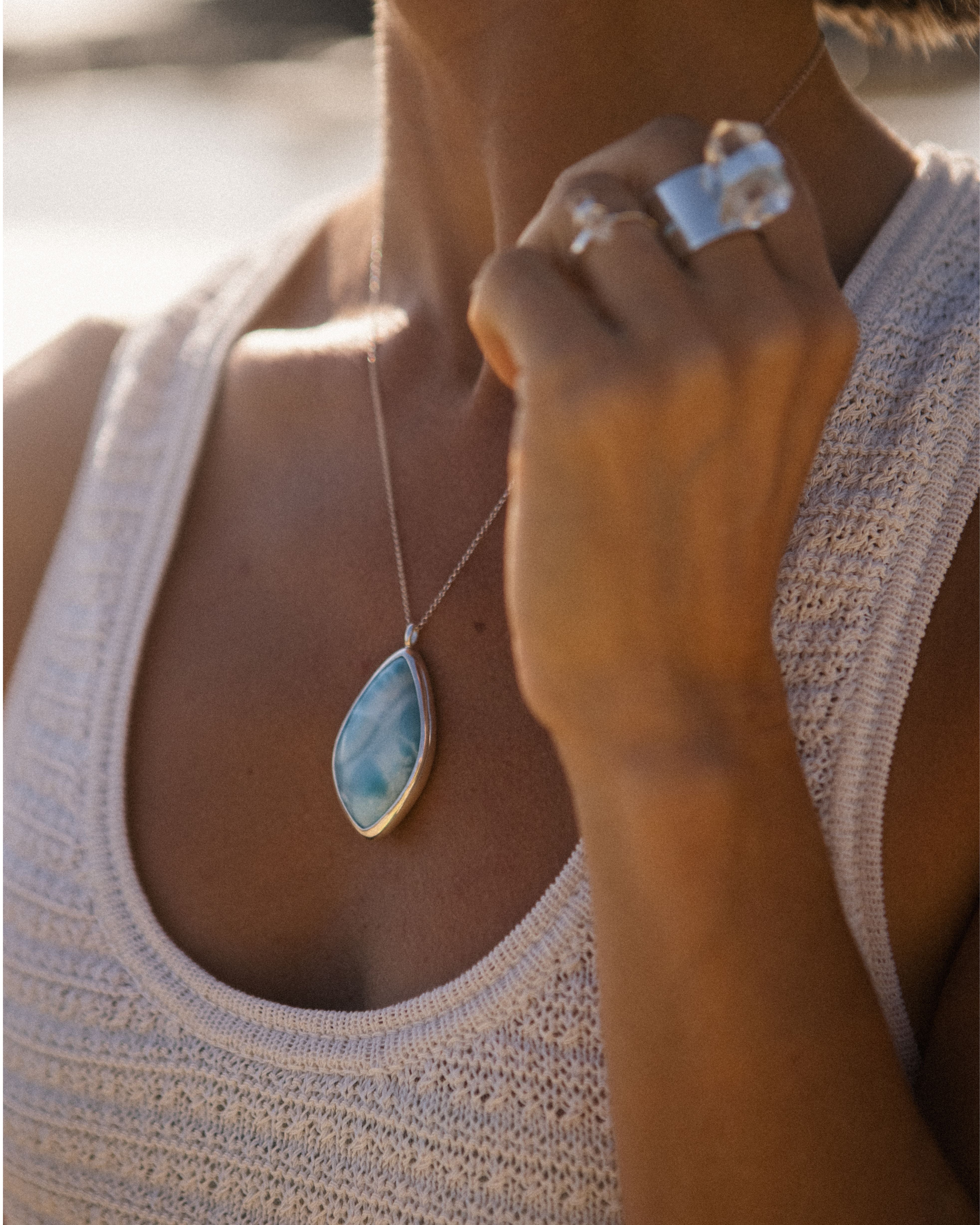 Larimar #1 | Sterling Silver | One Of a Kind Magic Drop 2