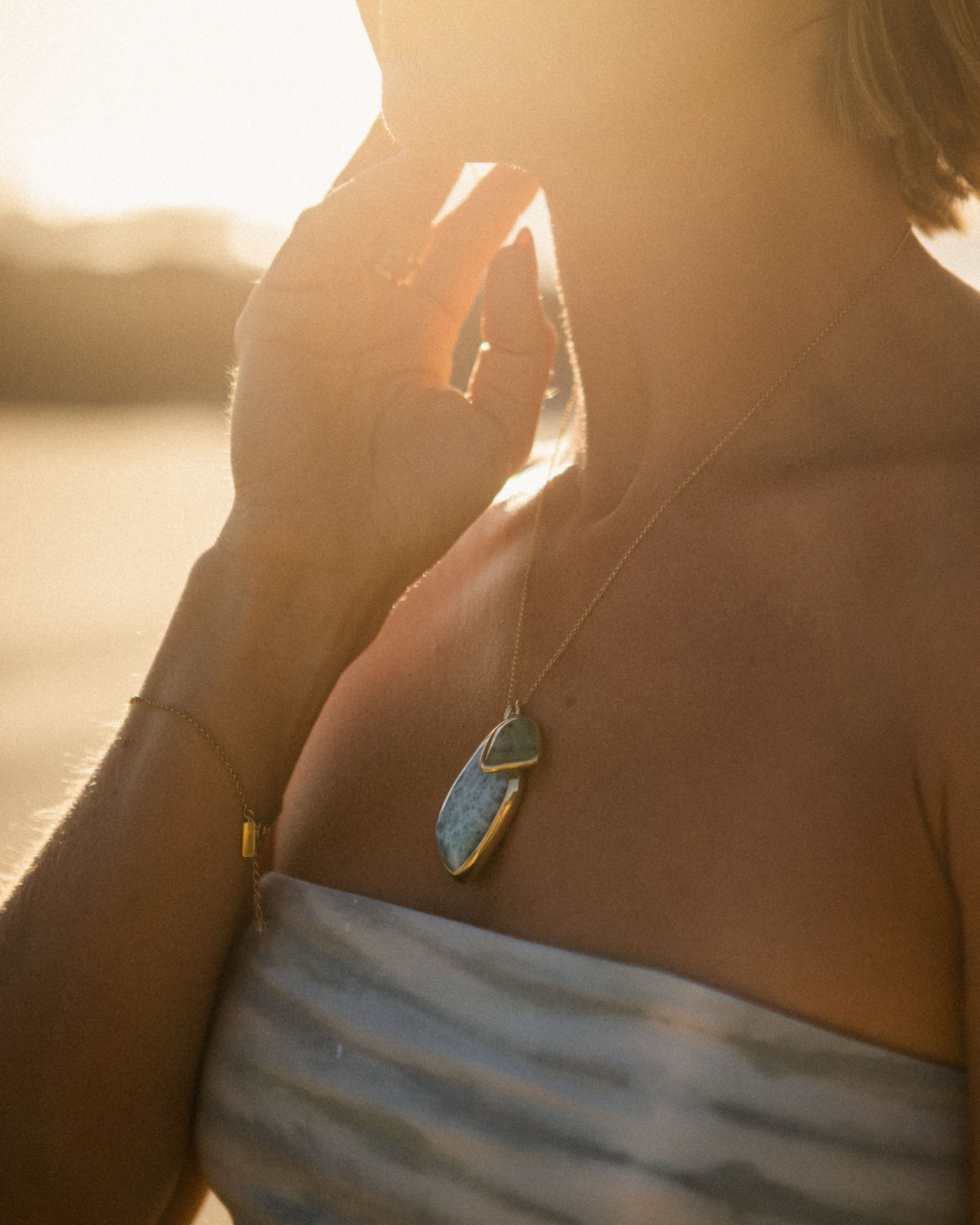 Larimar + Peruvian Opal | 18k Gold Vermeil | One Of a Kind Magic Drop 2