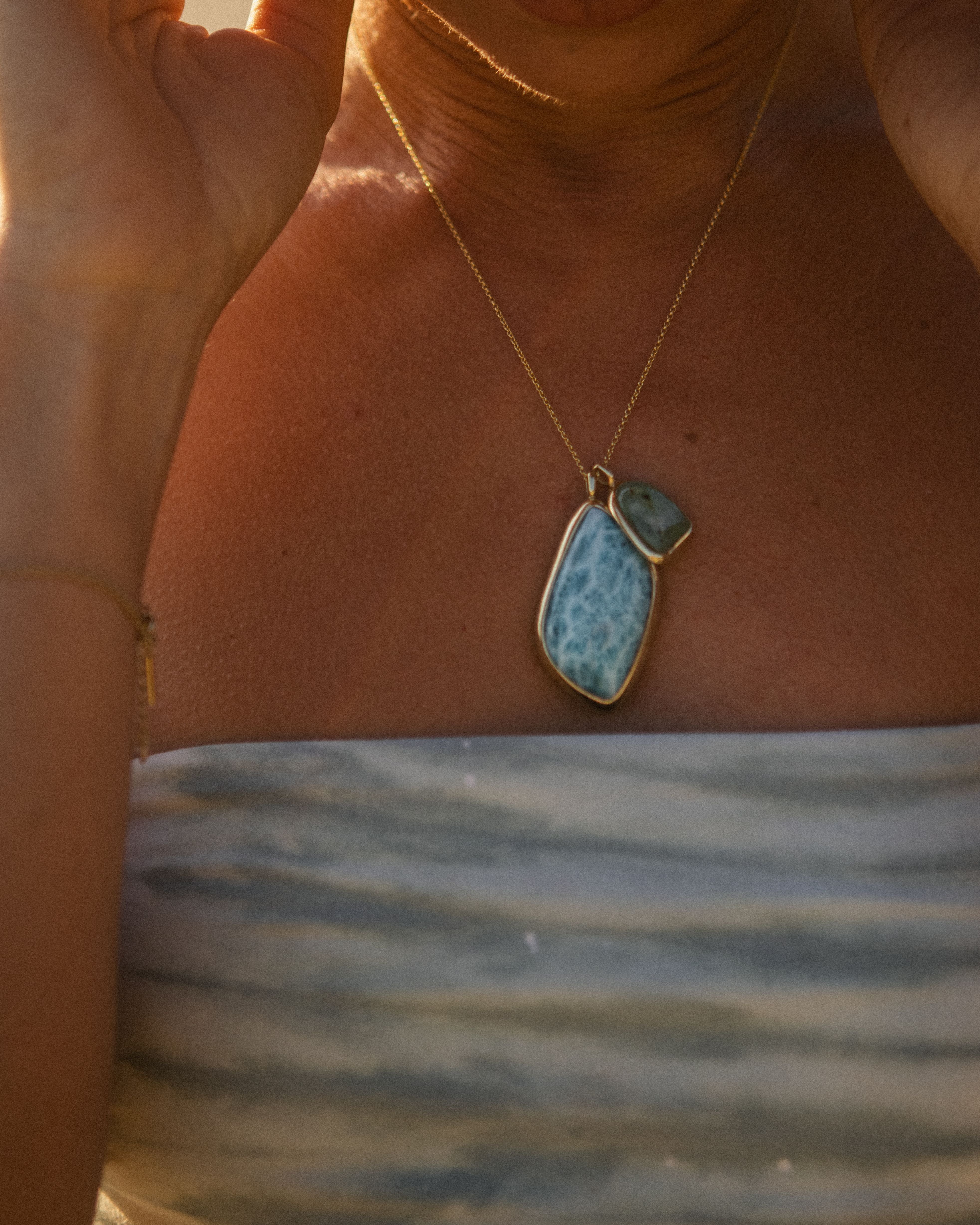 Larimar + Peruvian Opal | 18k Gold Vermeil | One Of a Kind Magic Drop 2