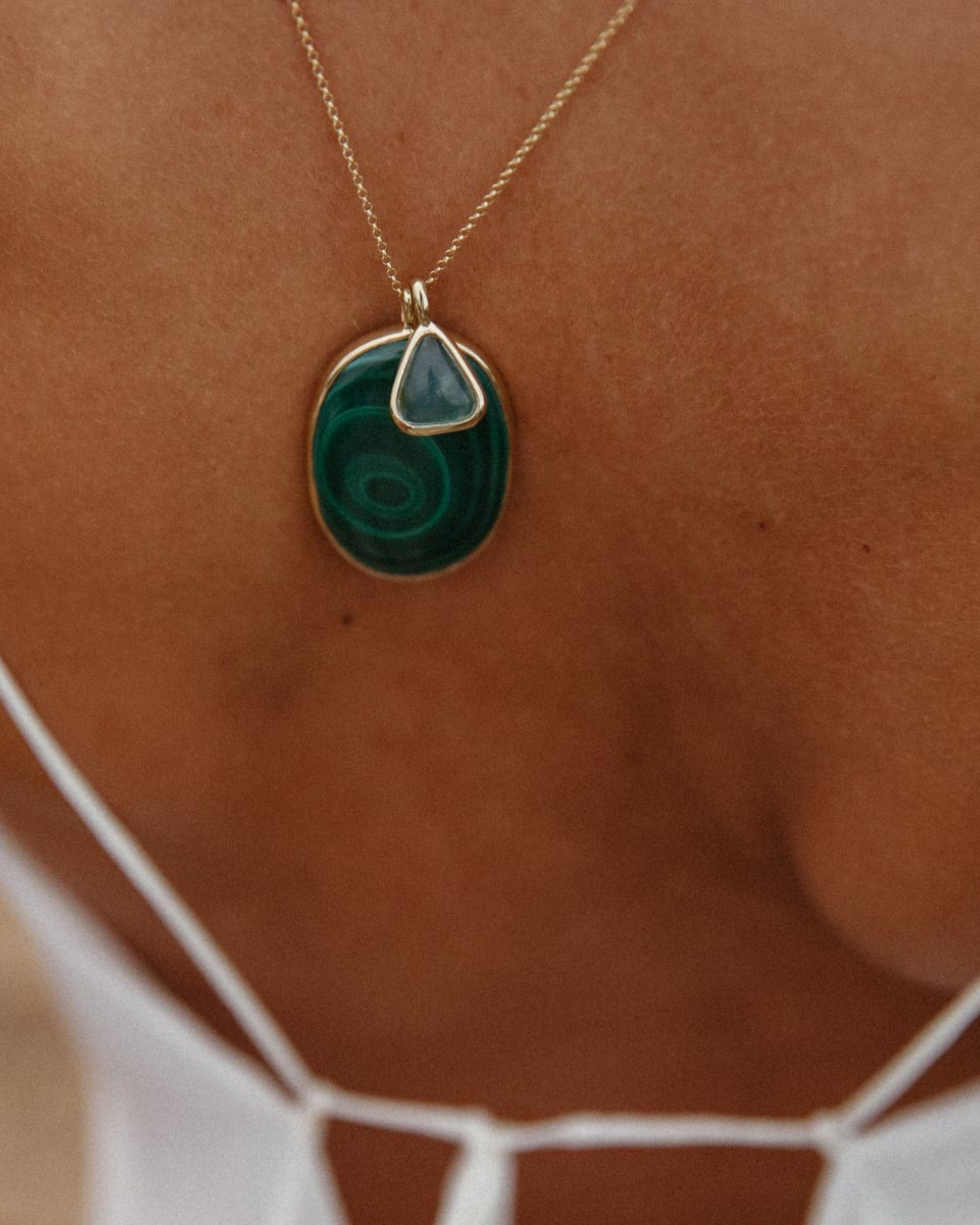 Malachite + Peru Opal | 18k Gold Vermeil | One Of a Kind Magic Drop 3