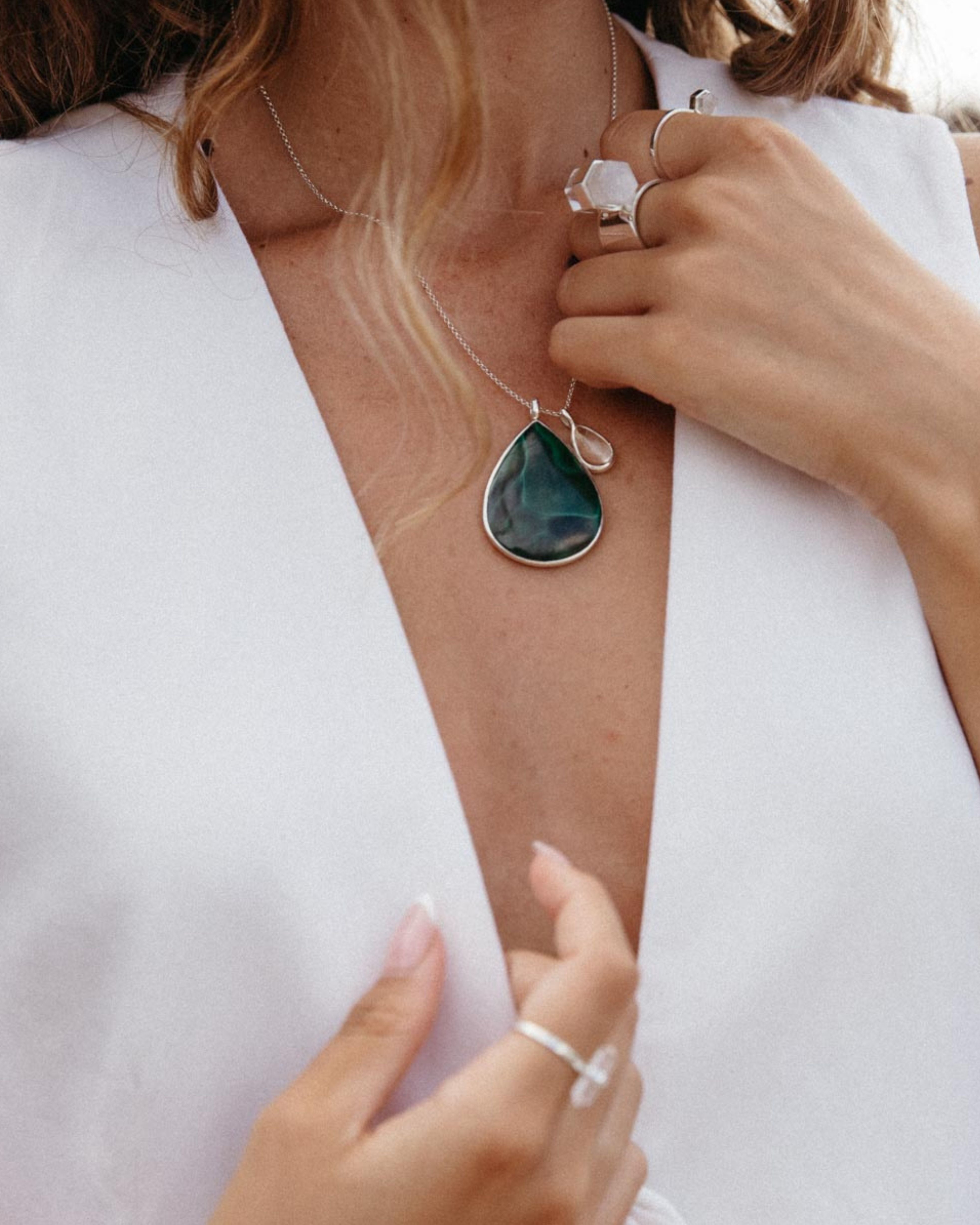 Malachite + Rutilated Quartz | Sterling Silver | One Of a Kind Magic Drop 3