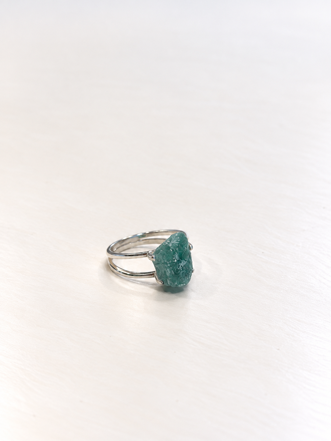 raw green aventurine ring | warehouse sale | size 7