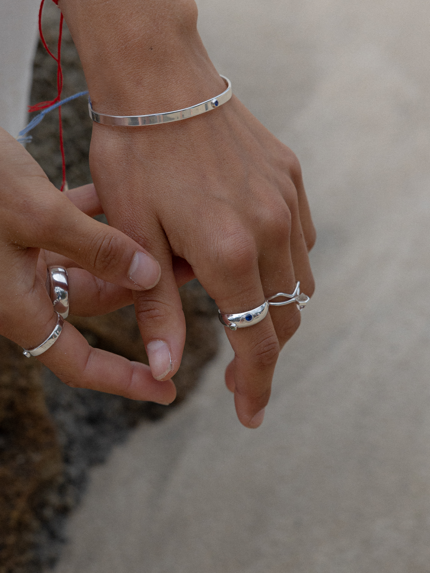 prosperous ring | blue sapphire + peridot