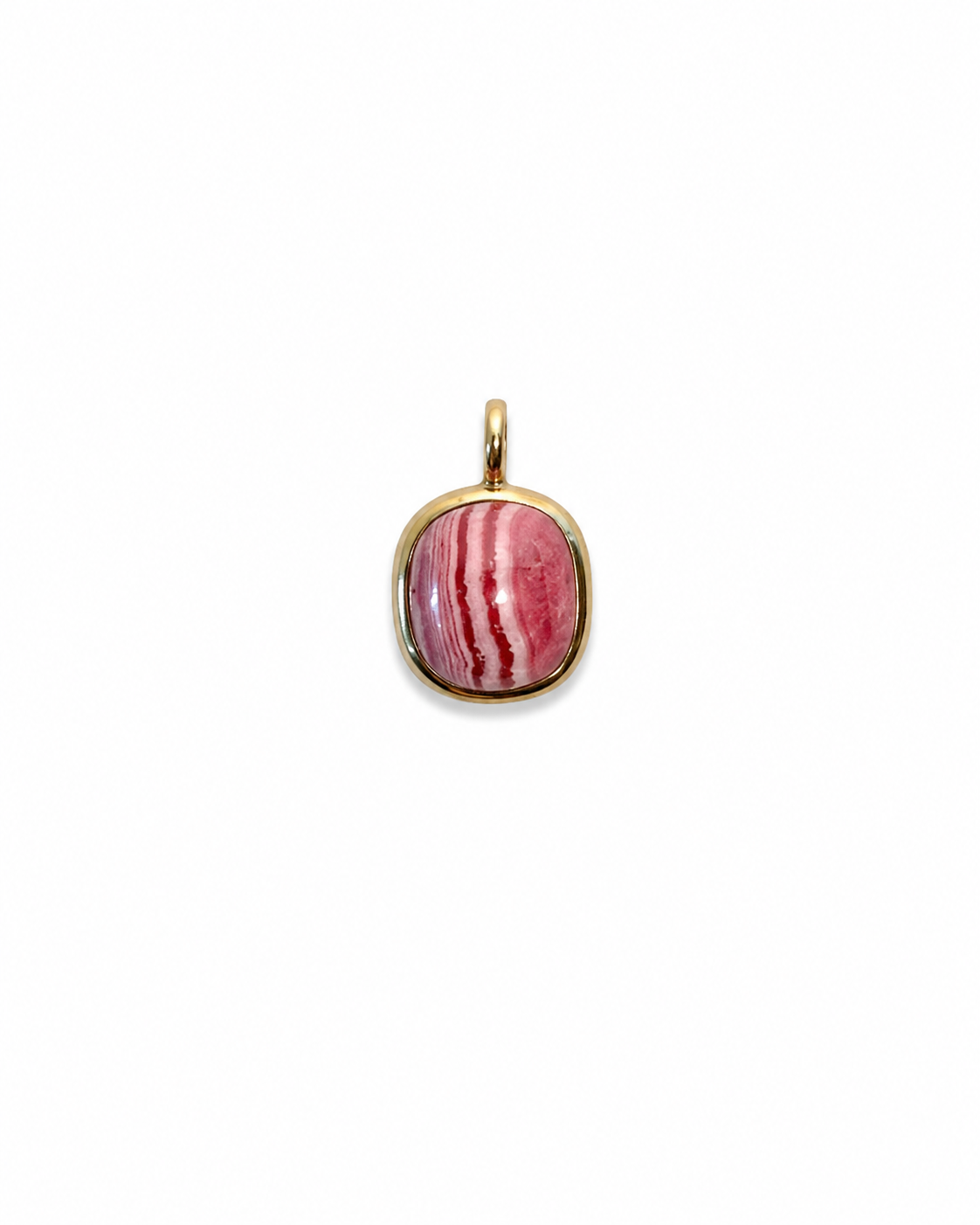 one of a kind charm | rhodochrosite #1 | 18k gold vermeil