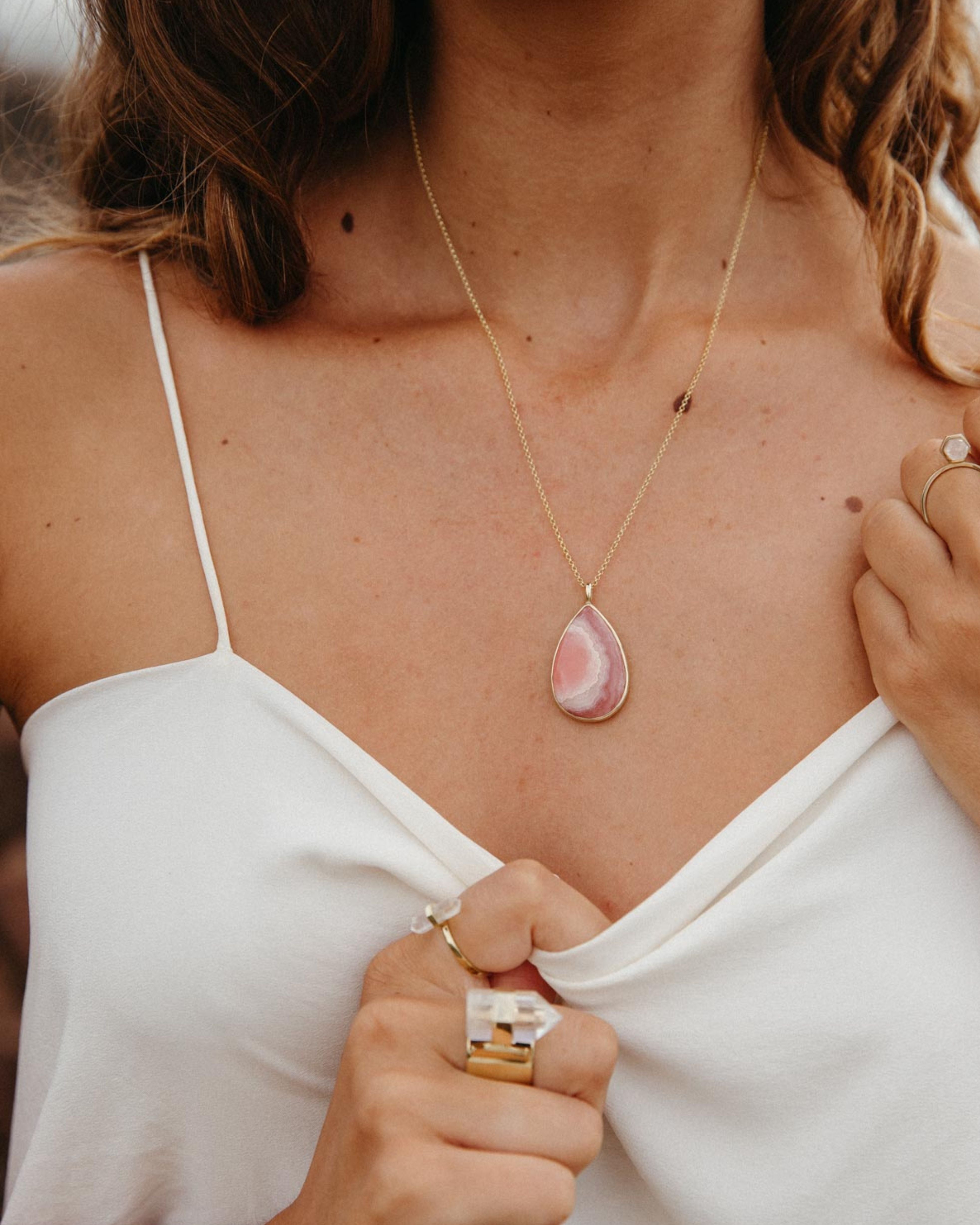 Rhodochrosite #5 | 18k Gold Vermeil | One Of a Kind Magic Drop 3