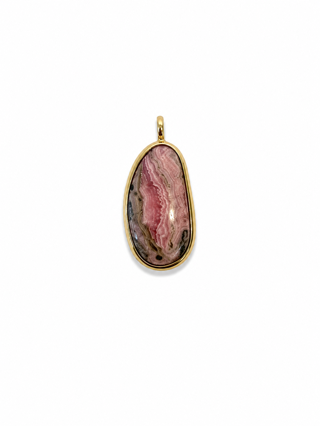 one of a kind charm | rhodochrosite #3 | 18k gold vermeil
