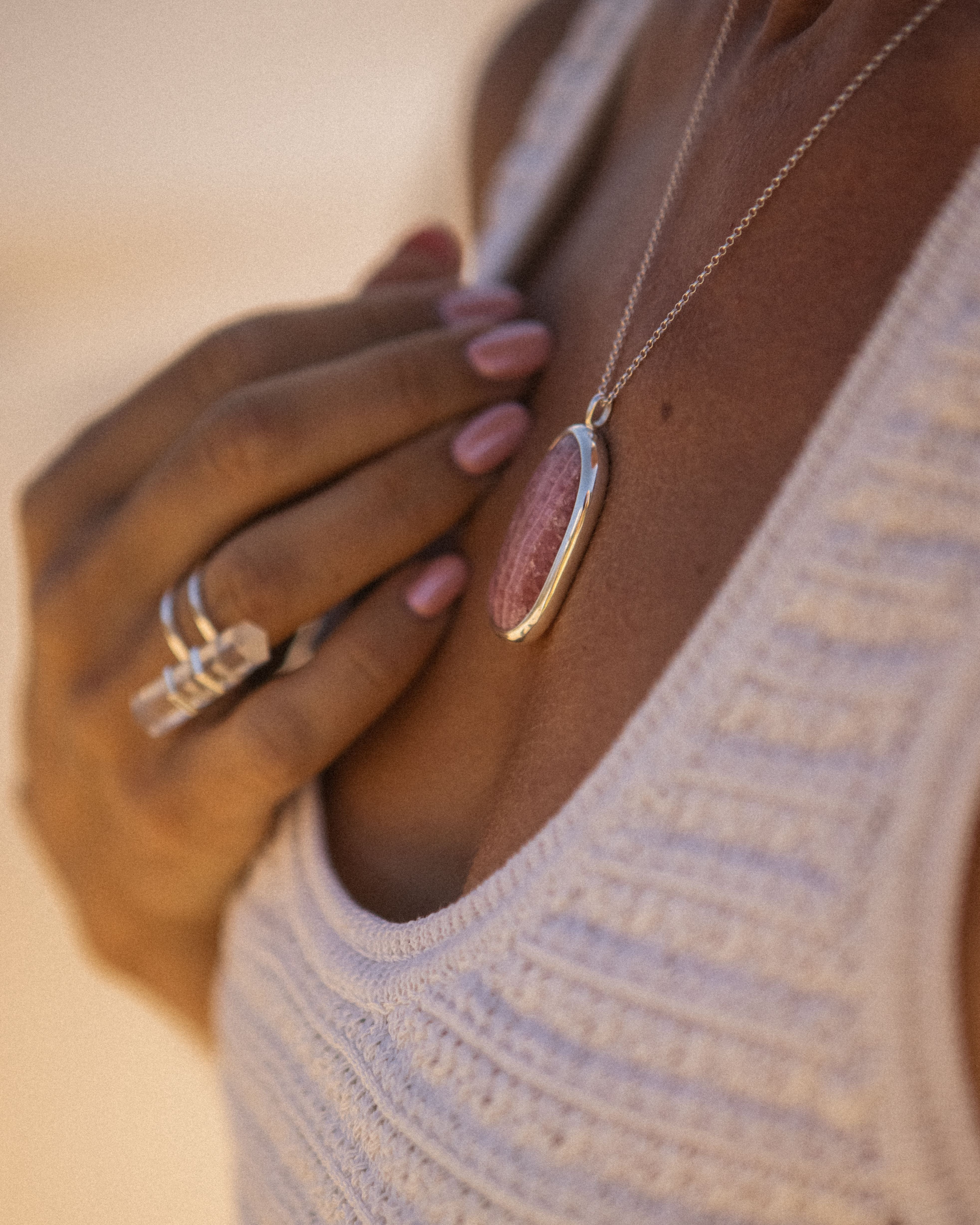 Rhodochrosite | 925 Sterling Silver | One Of a Kind Magic Drop 2