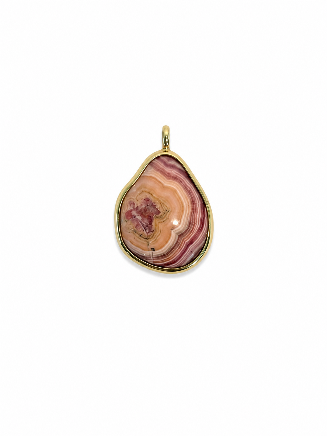 one of a kind charm | rhodochrosite #4 | 18k gold vermeil