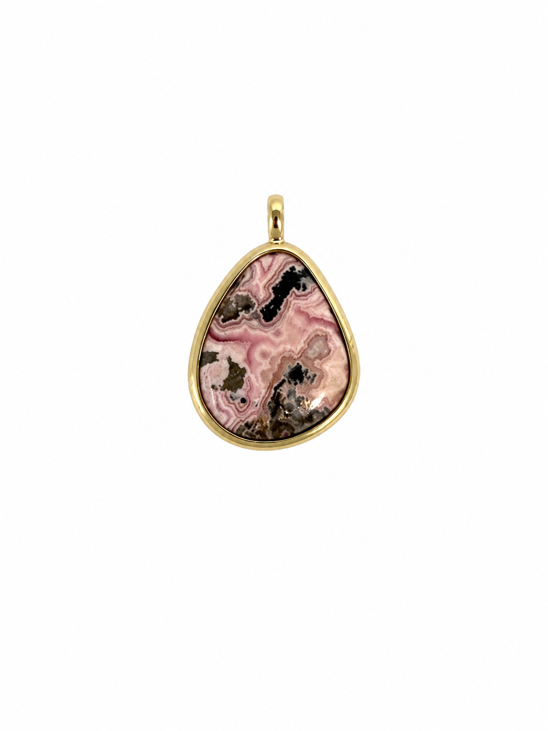 one of a kind charm | rhodochrosite #5 | 18k gold vermeil