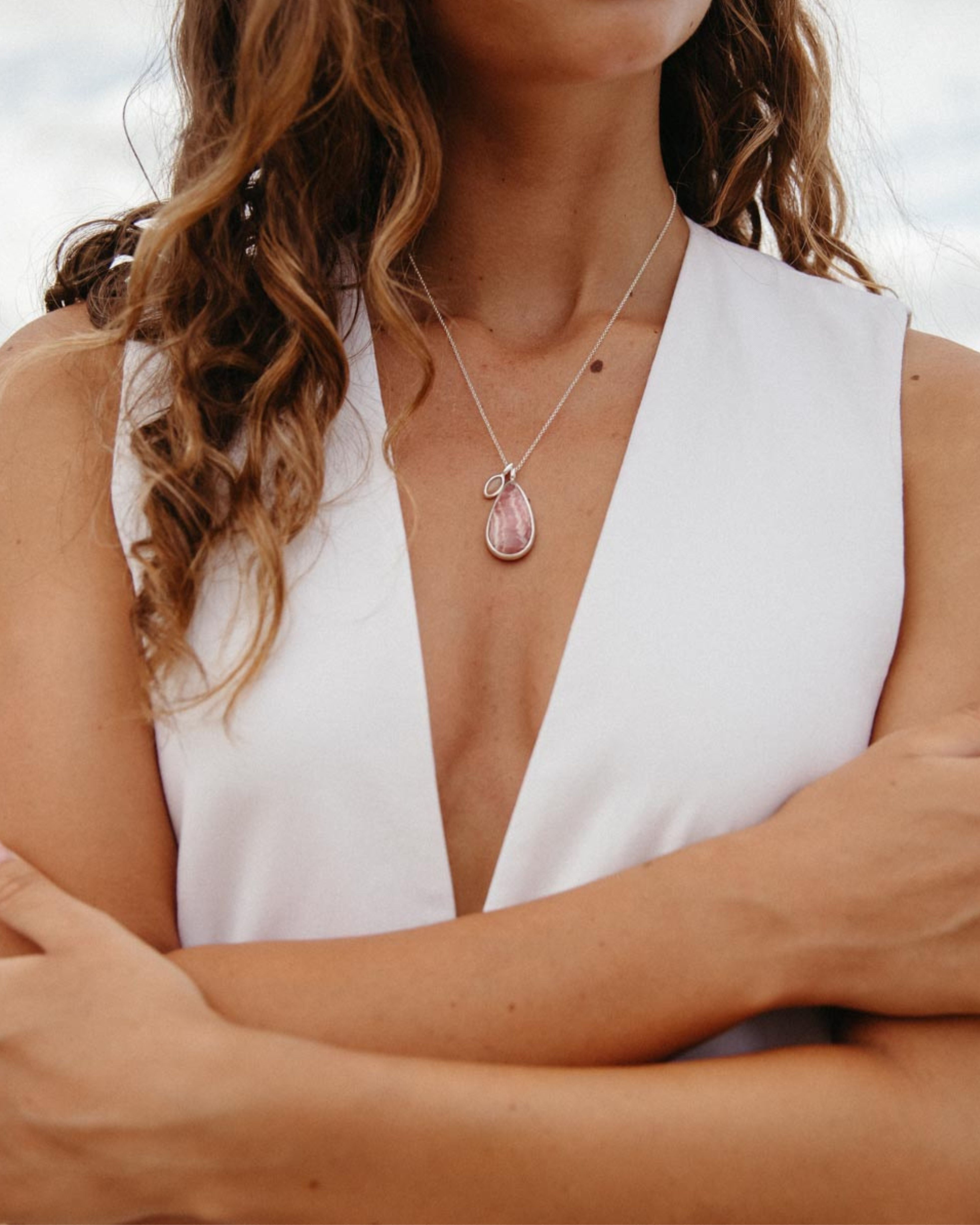 Rhodochrosite + Pink Opal #2 | Sterling Silver | One Of a Kind Magic Drop 3