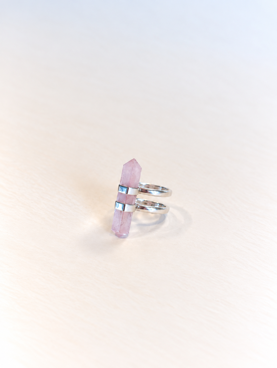 new love clarity ring | rose quartz | warehouse sale | size 7