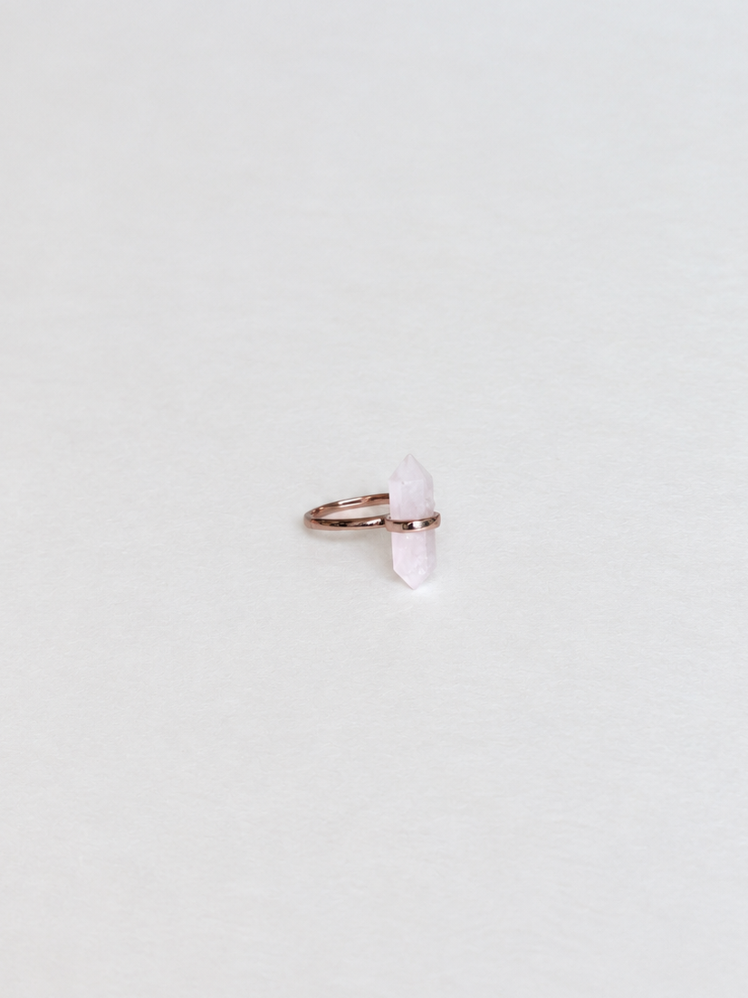 paradise ring | rose quartz | warehouse sale | size 7