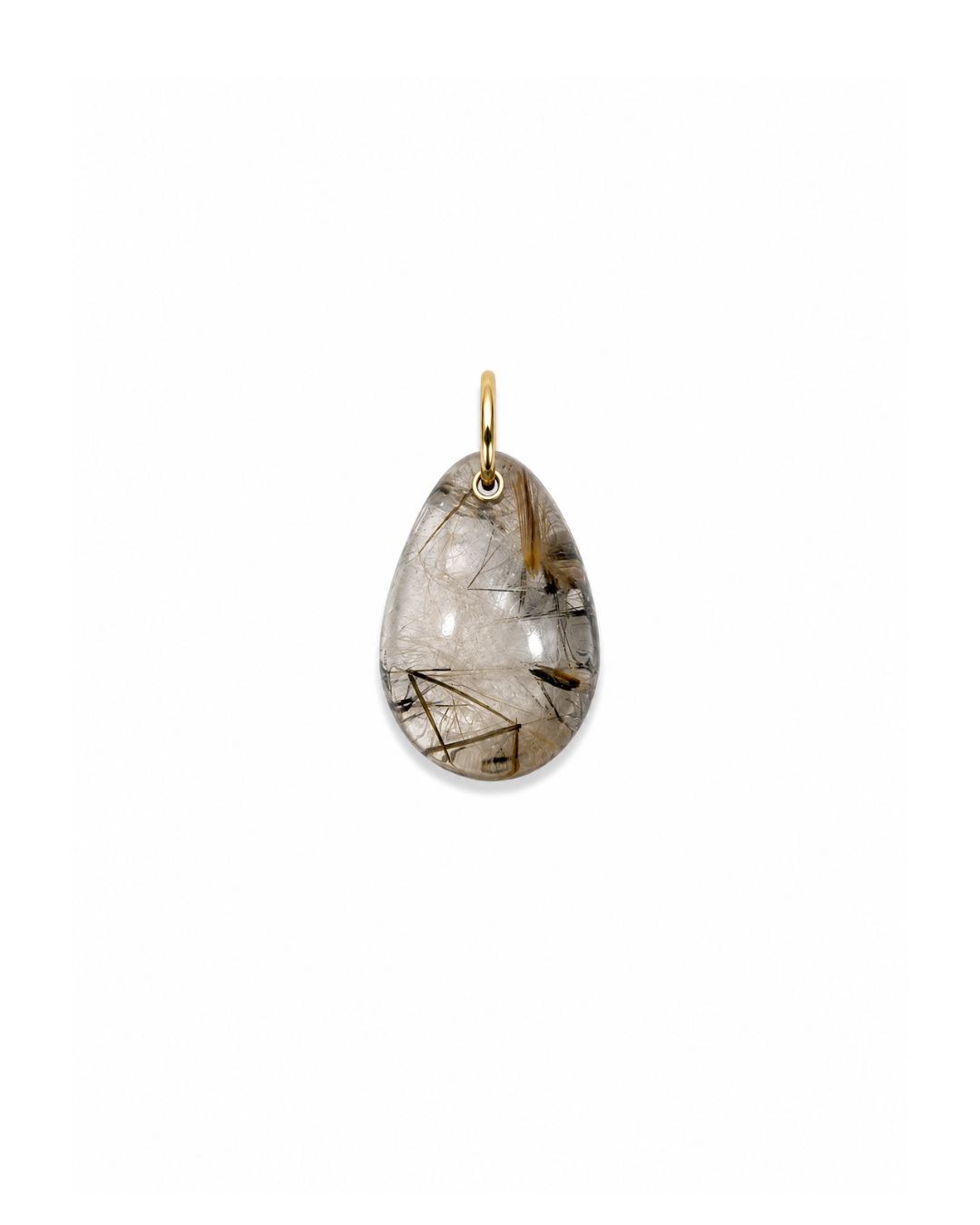 one of a kind charm | rutilated quartz #1 | 18k gold vermeil