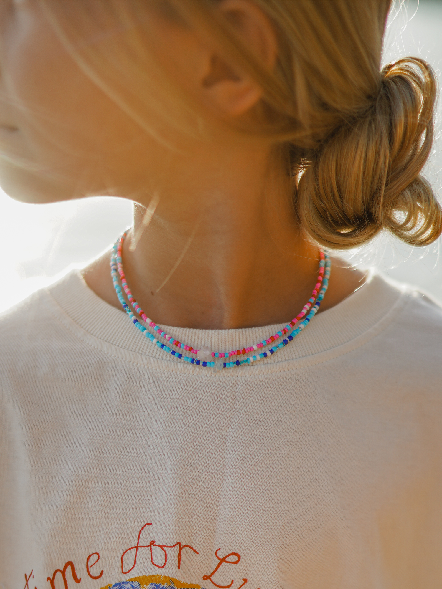 little kkj | seaside necklace | aquamarine