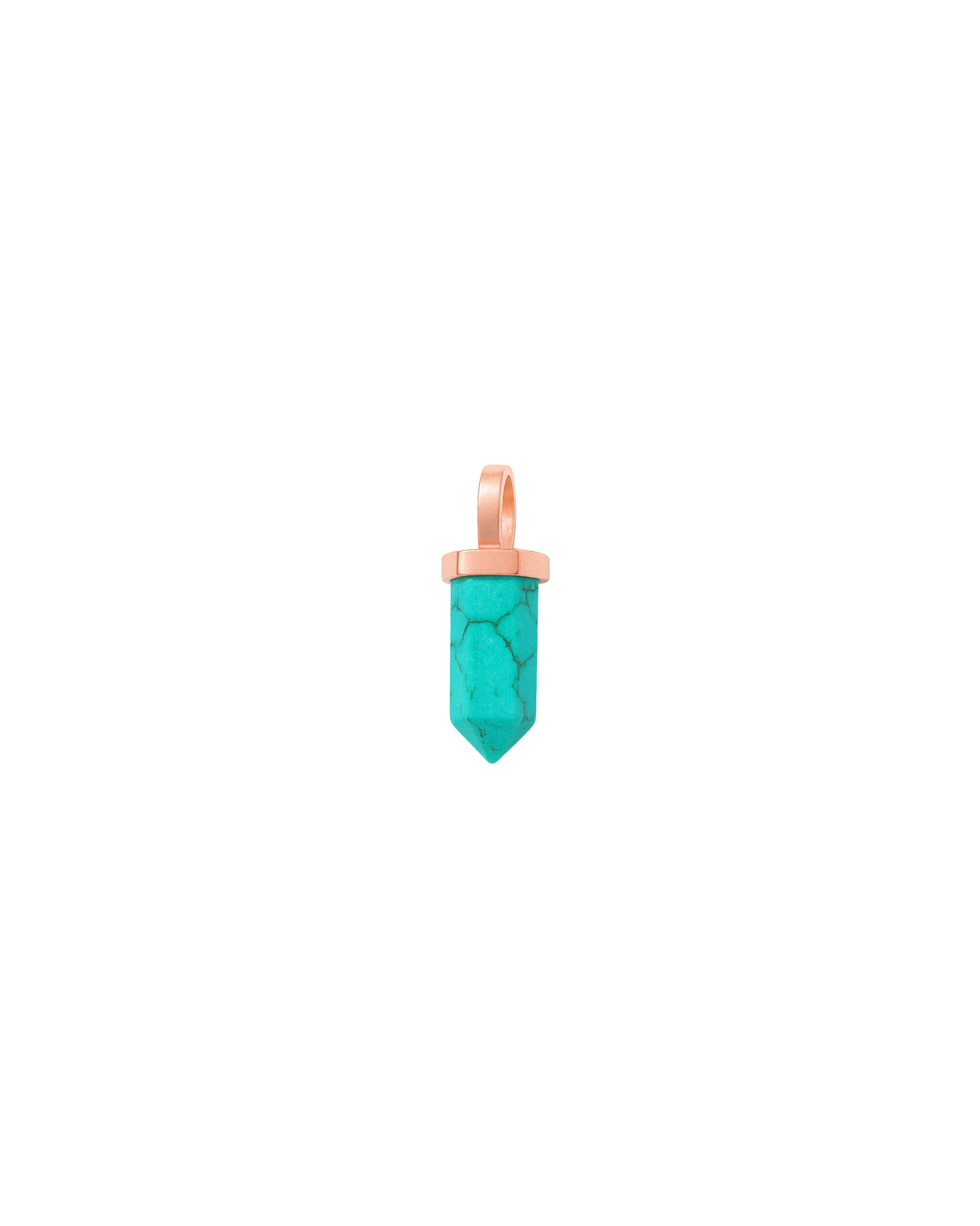 terminated crystal necklace charm | turquoise