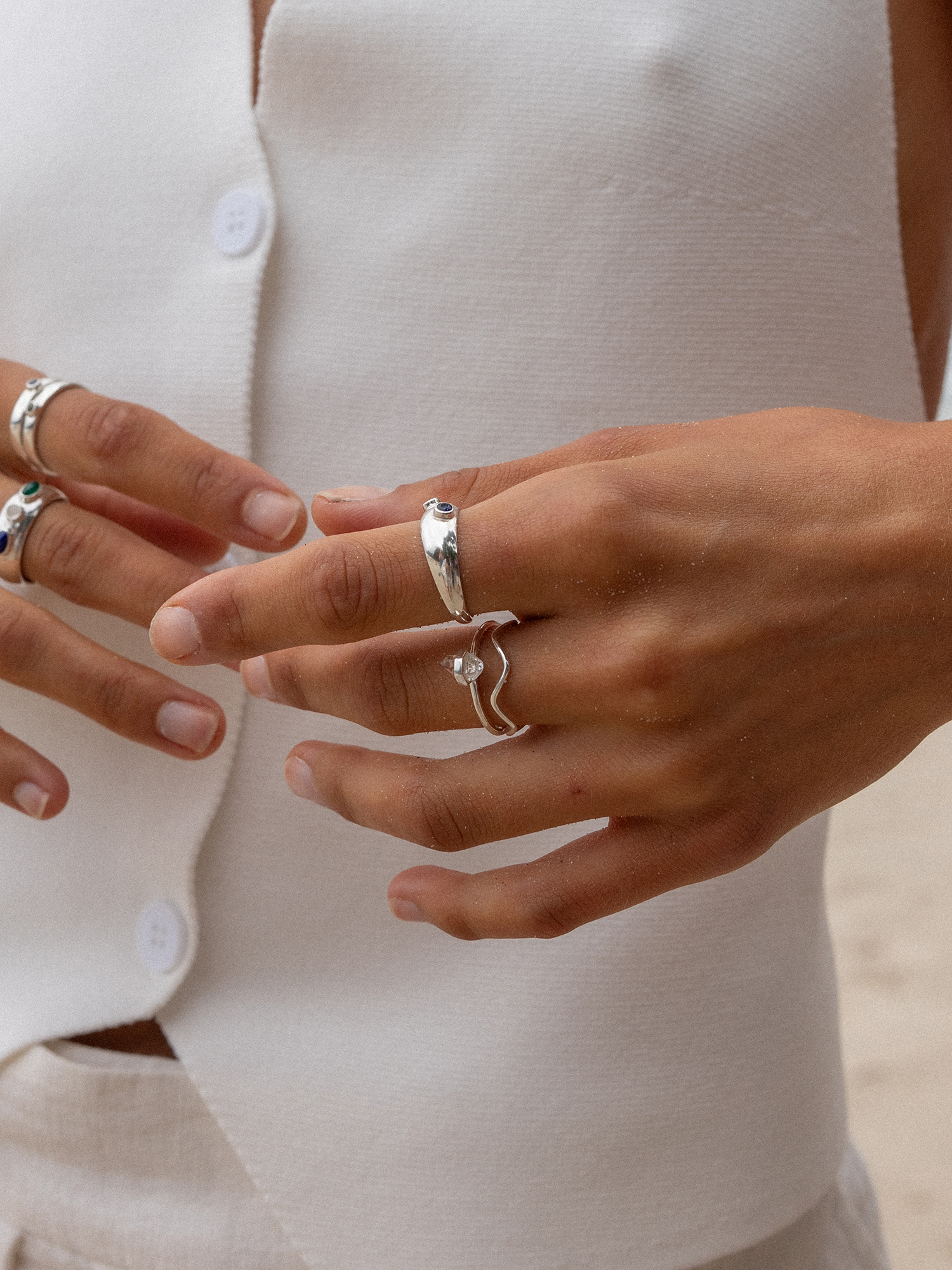 wavey ring set | herkimer