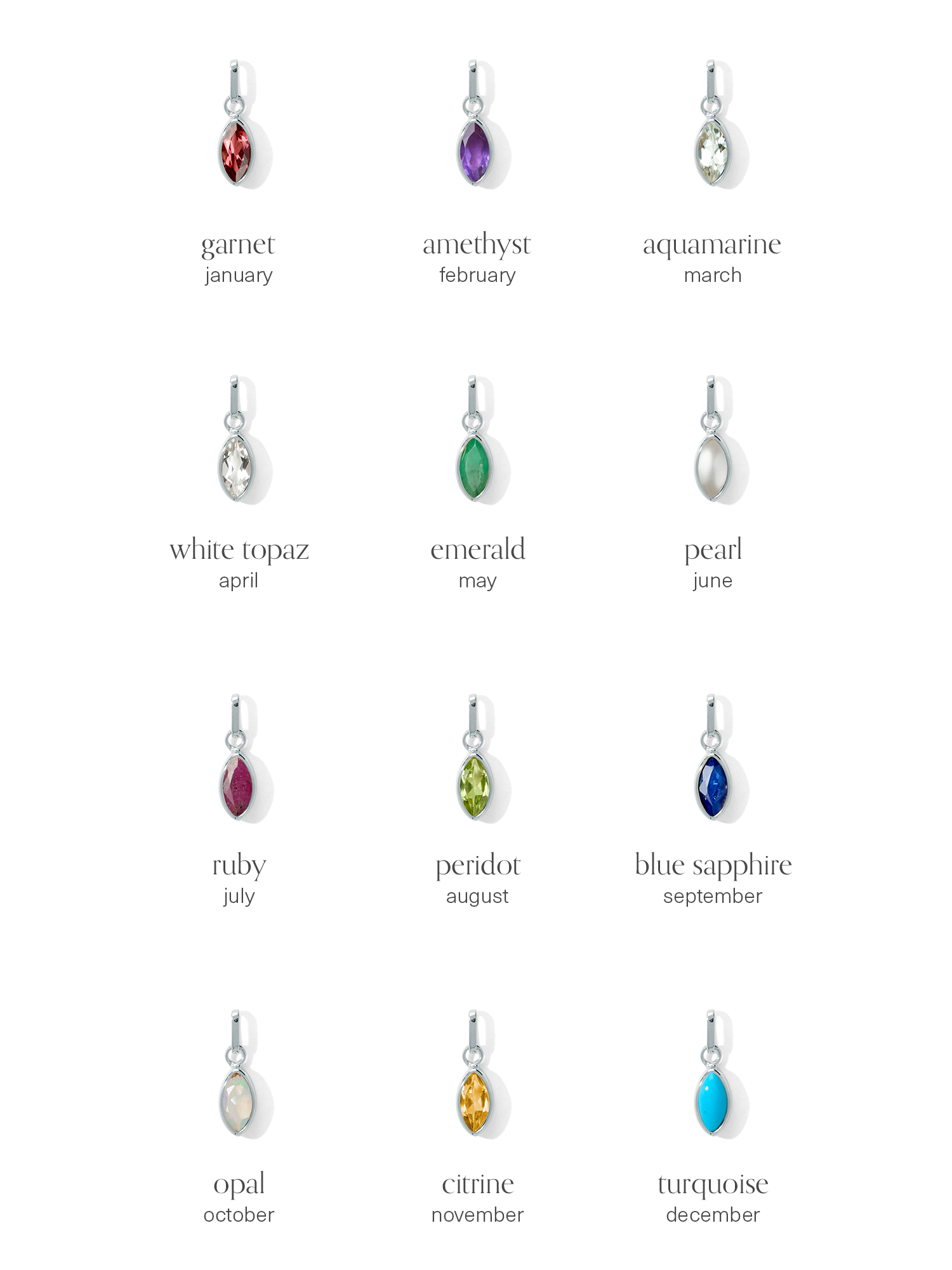 arctic necklace charms | birthstones