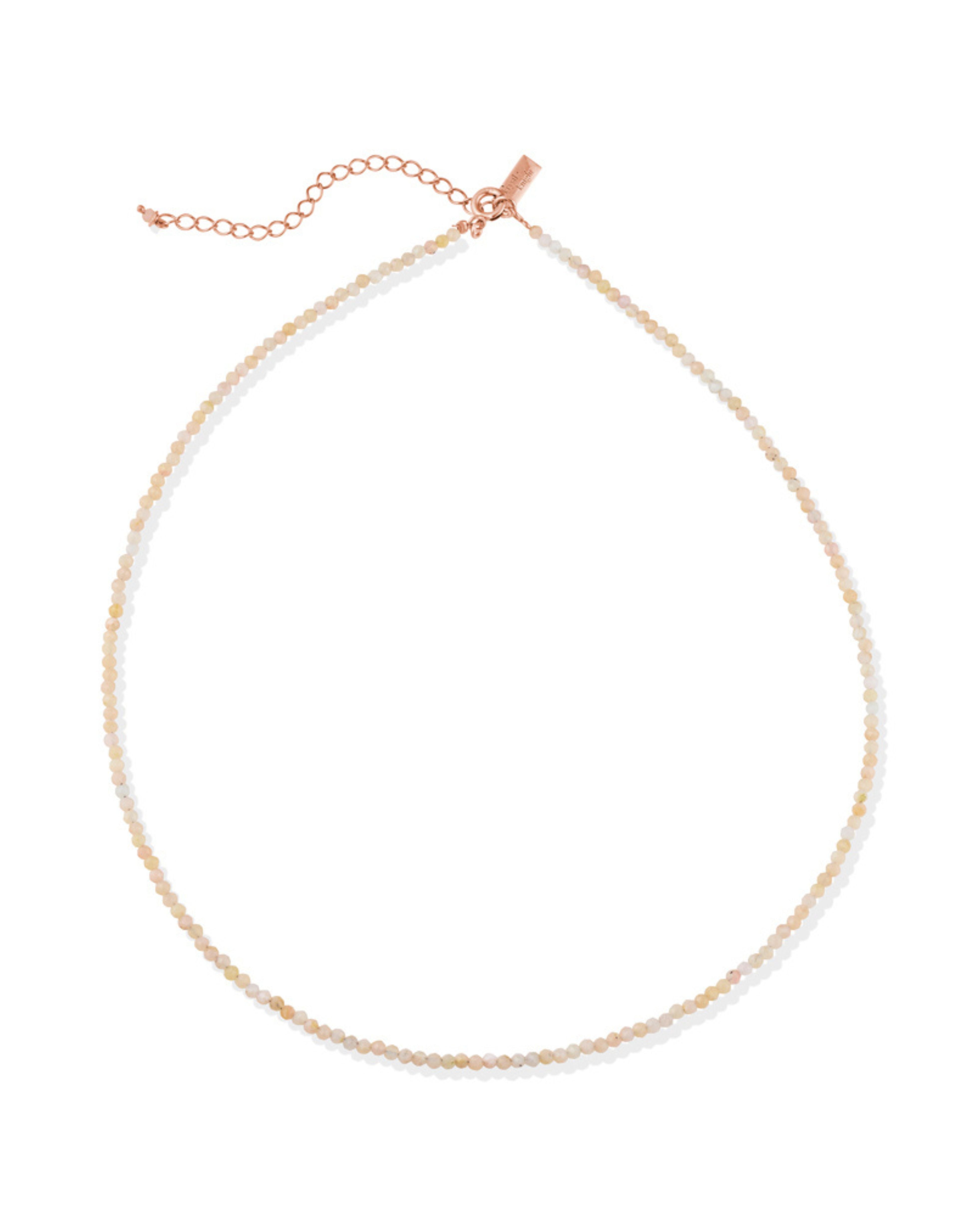 blush tide beaded necklace | pink opal
