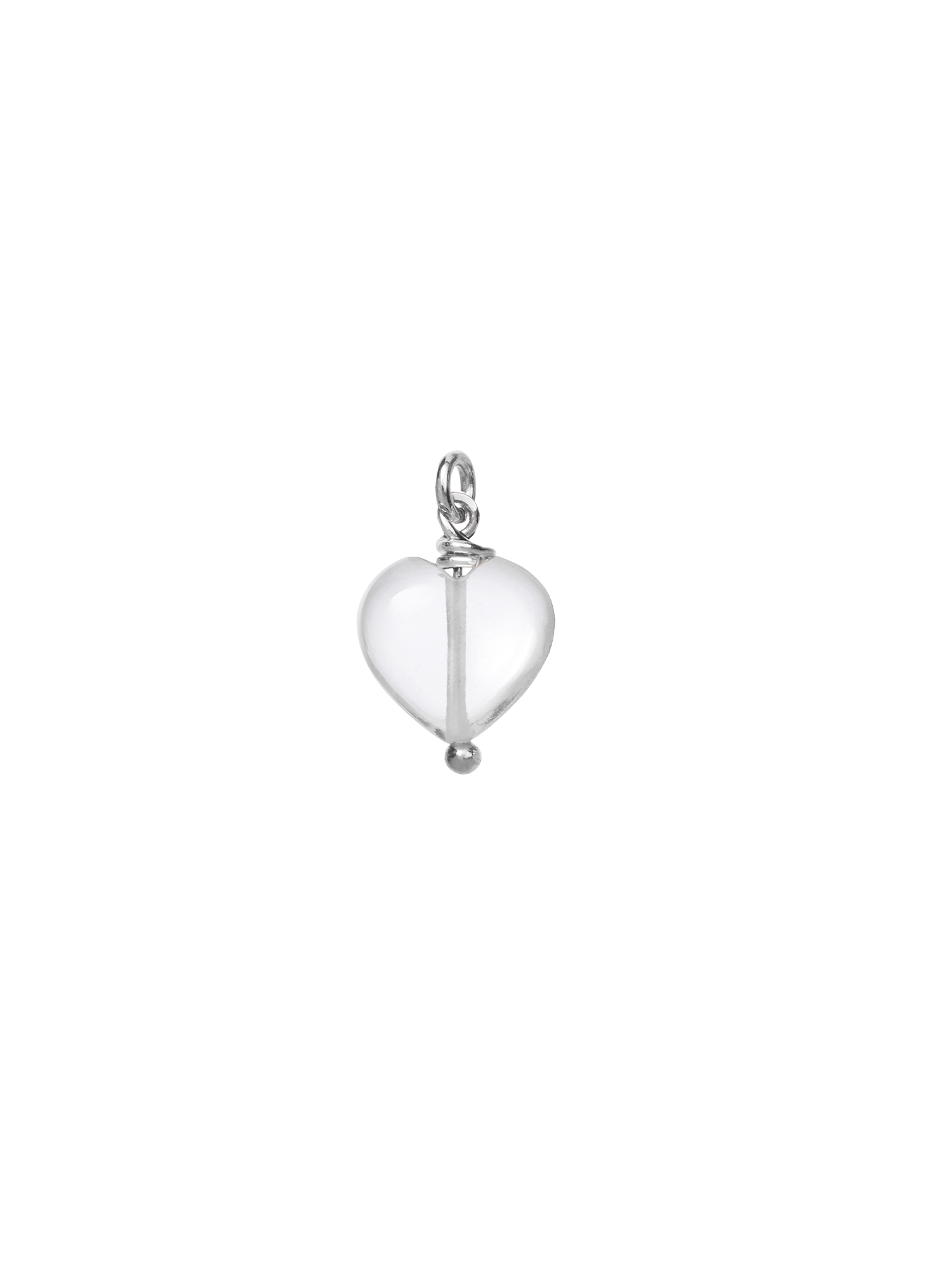 quartz heart earring charm | clear quartz