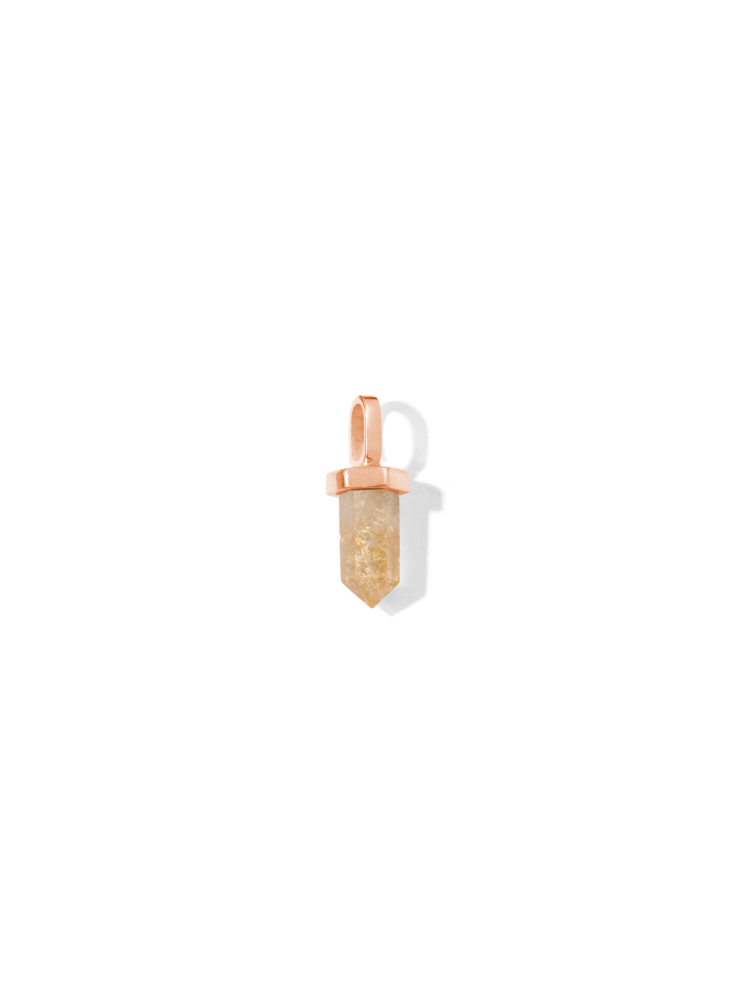 terminated crystal necklace charm | citrine