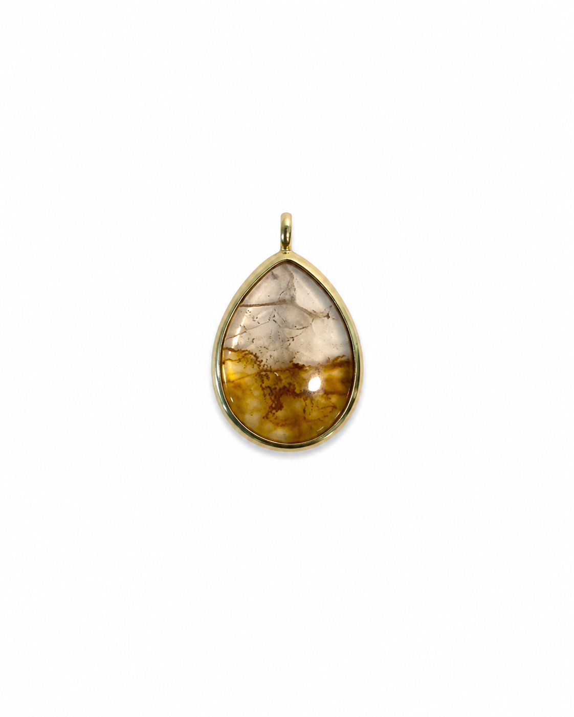 one of a kind charm | dendritic quartz | 18k gold vermeil