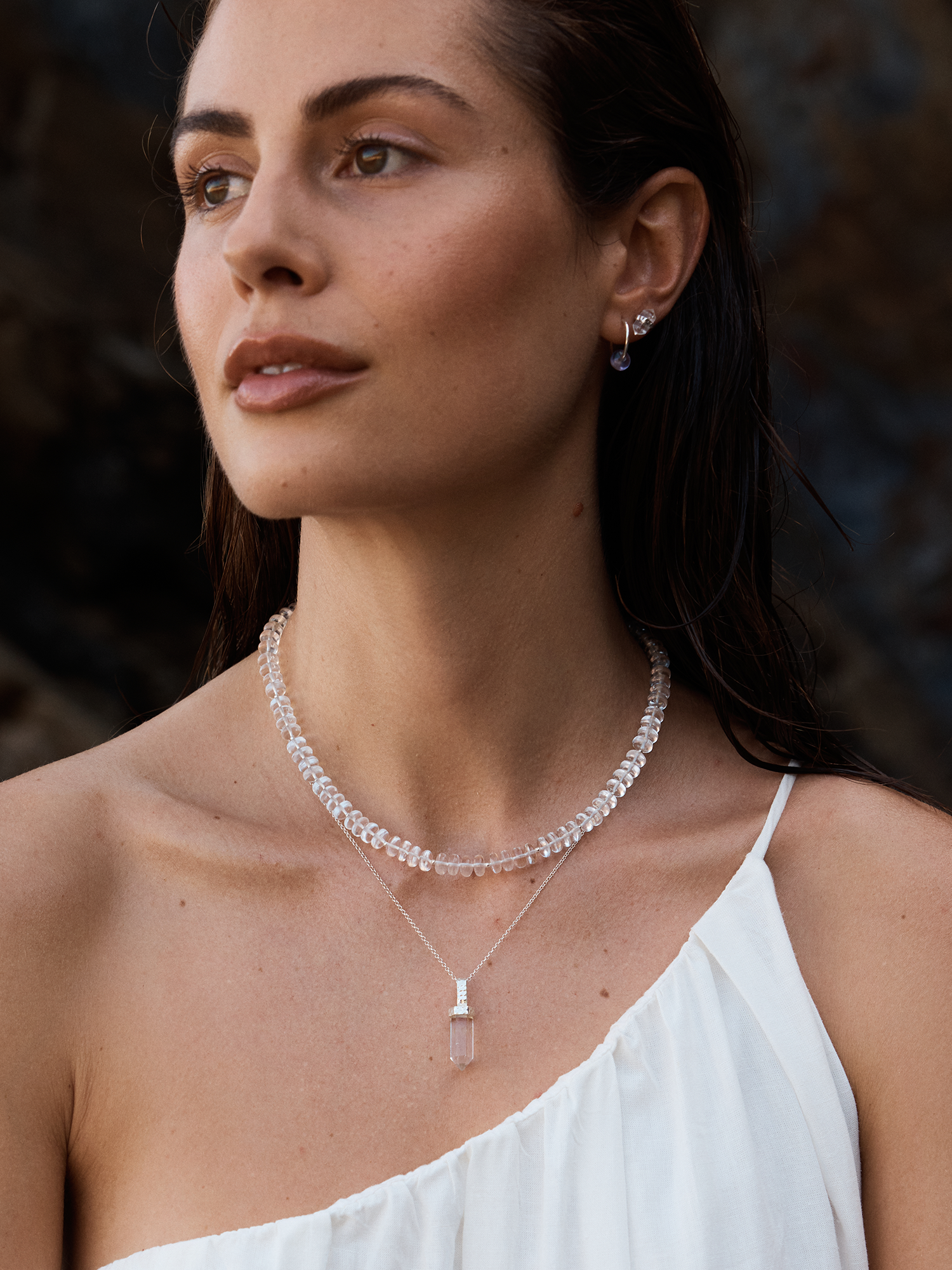 evoke necklace | clear quartz