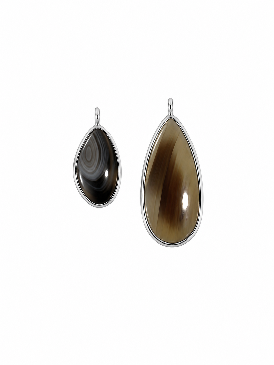 one of a kind charms | imperial jasper + botswana agate | 925 sterling silver