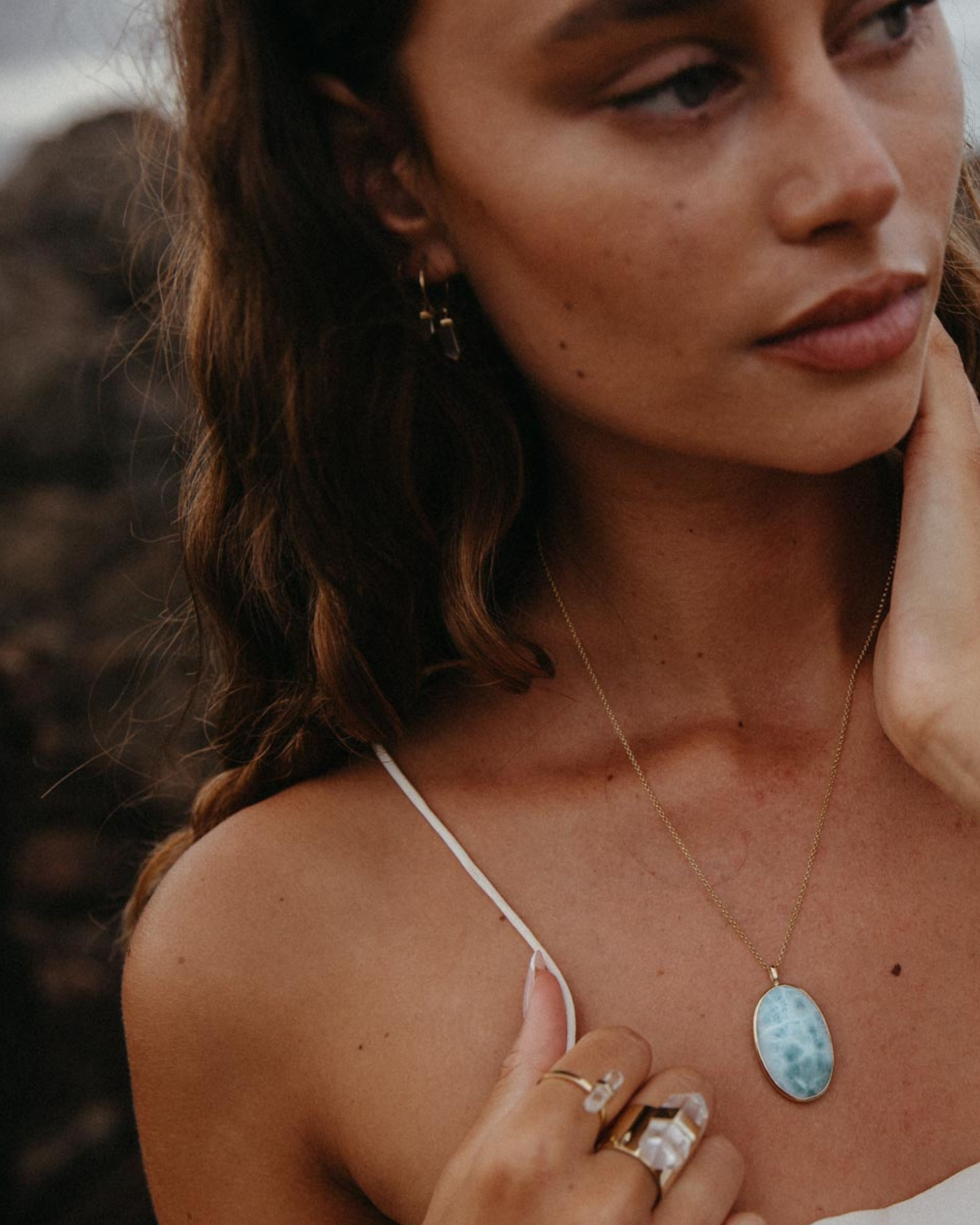 Larimar #6 | 18k Gold Vermeil | One Of a Kind Magic Drop 3