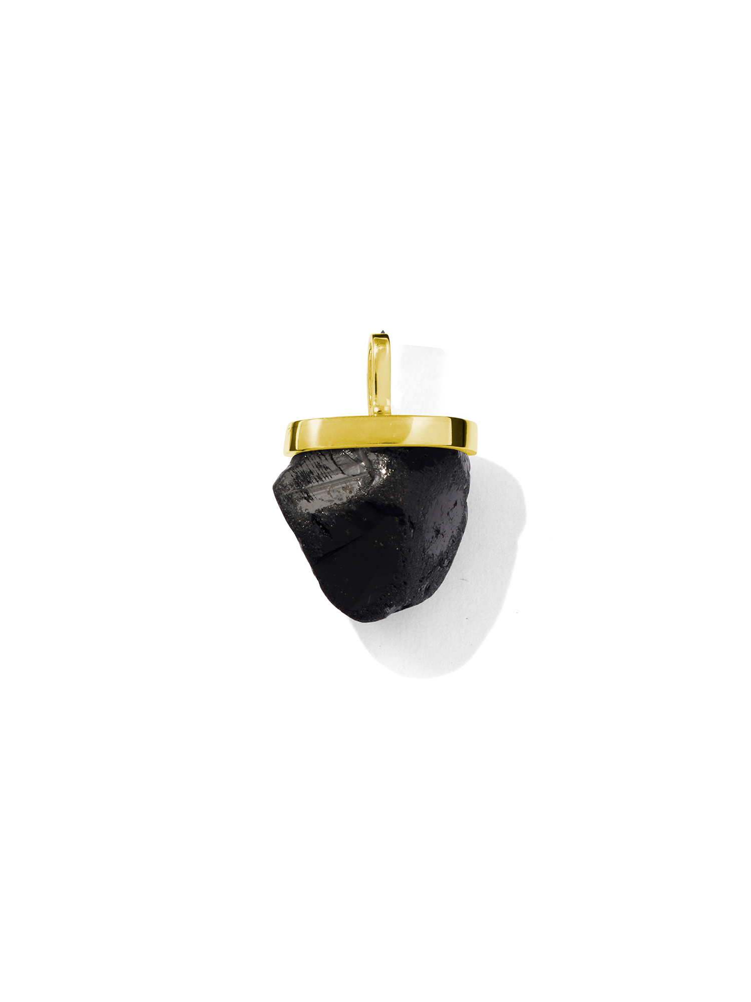raw crystal necklace charm | black tourmaline