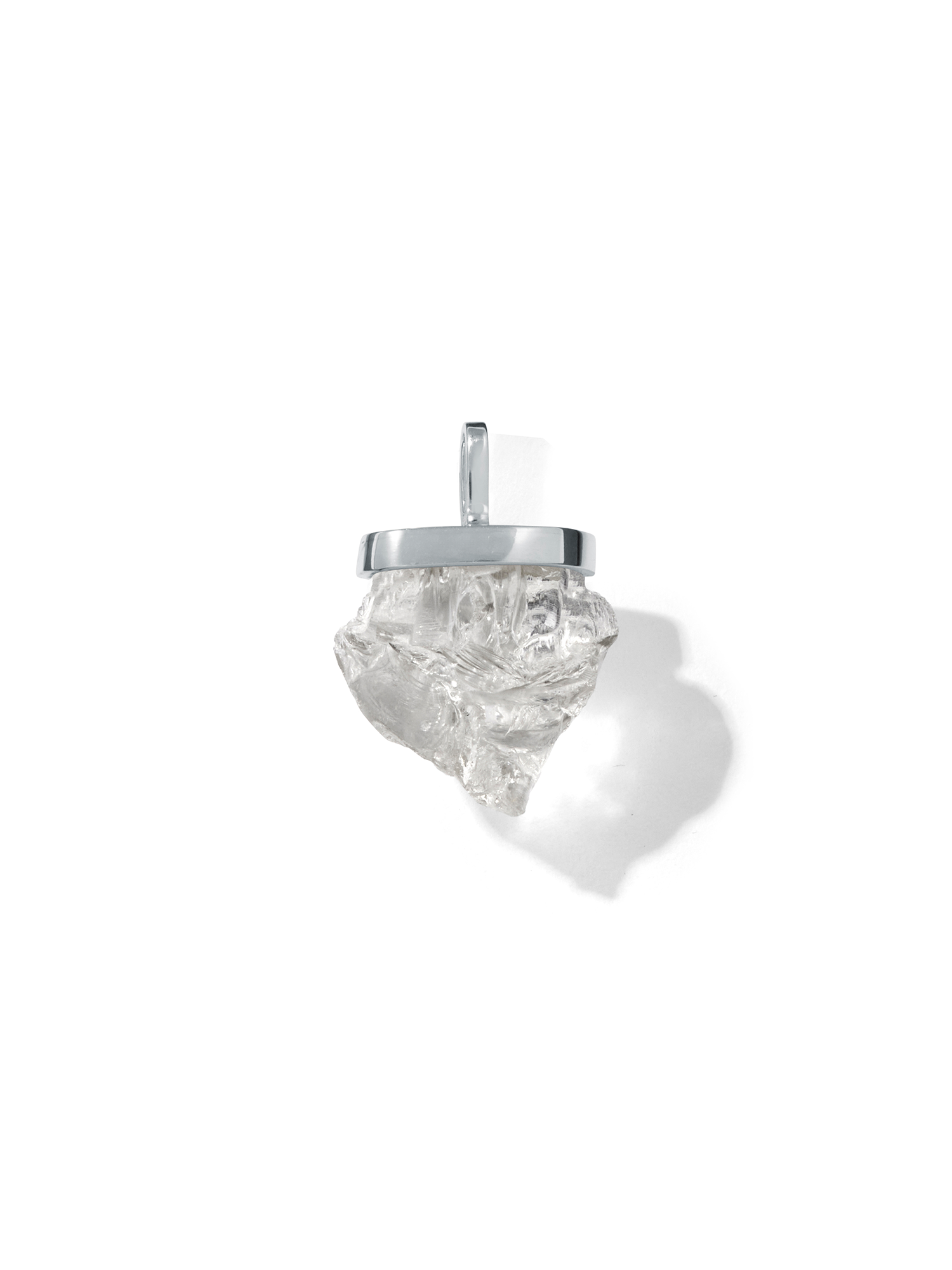 raw crystal necklace charm | clear quartz