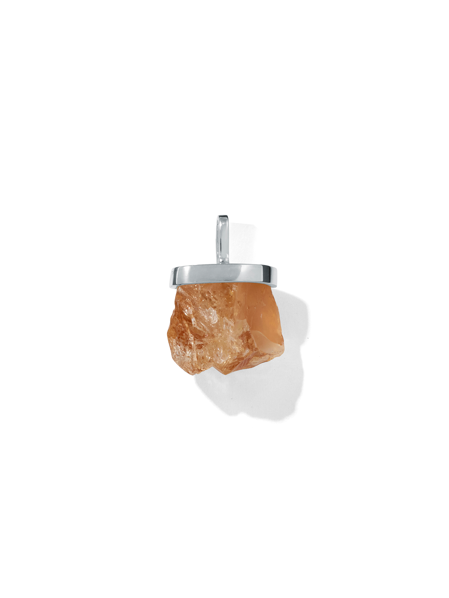 raw crystal necklace charm | citrine