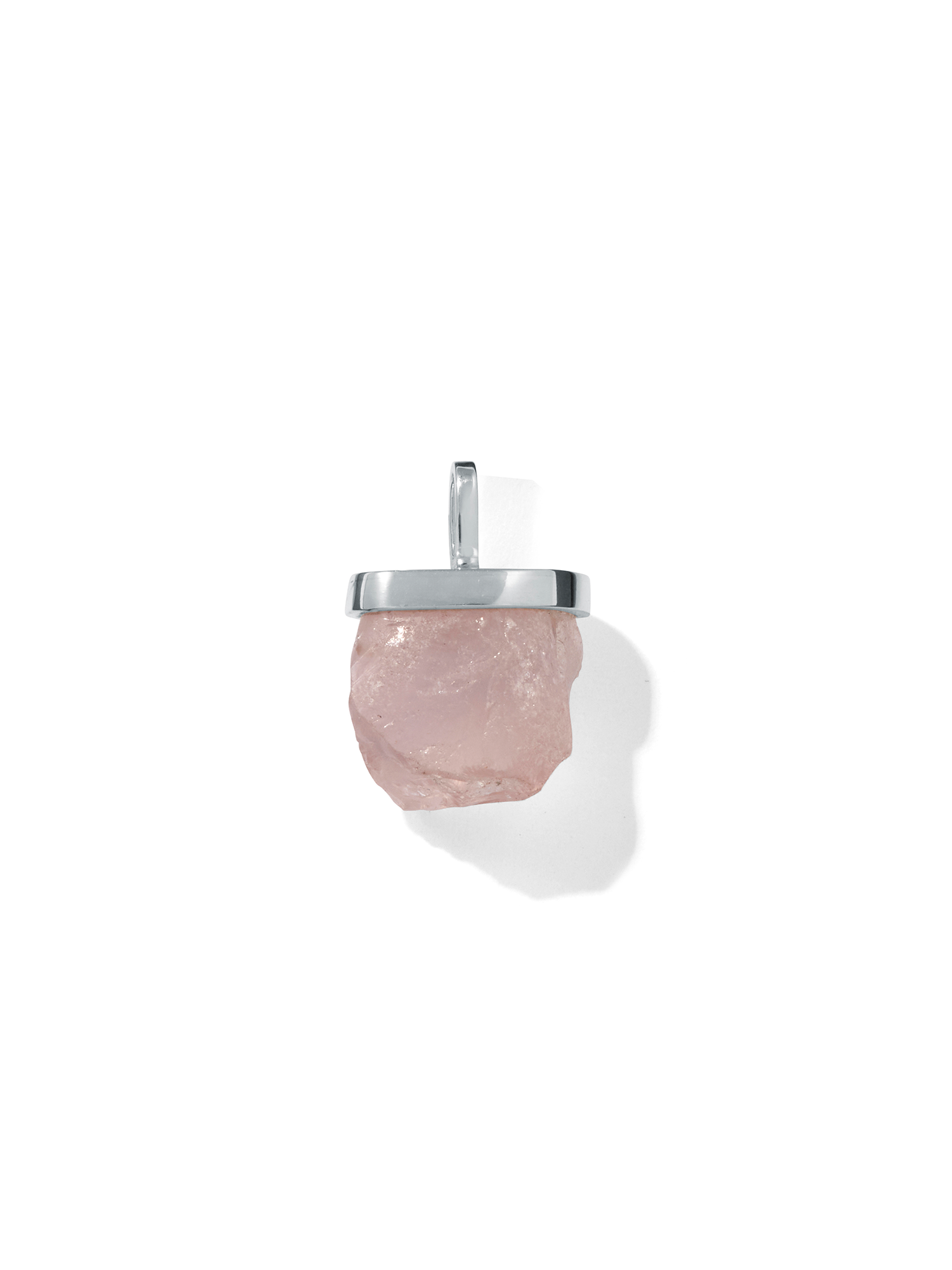 raw crystal necklace charm | rose quartz