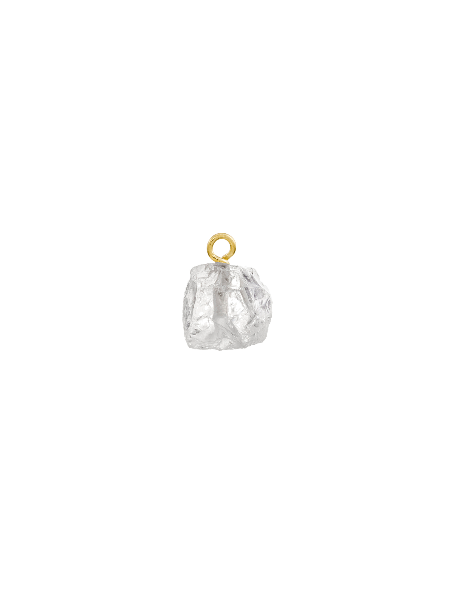 raw quartz earring charm | clear quartz