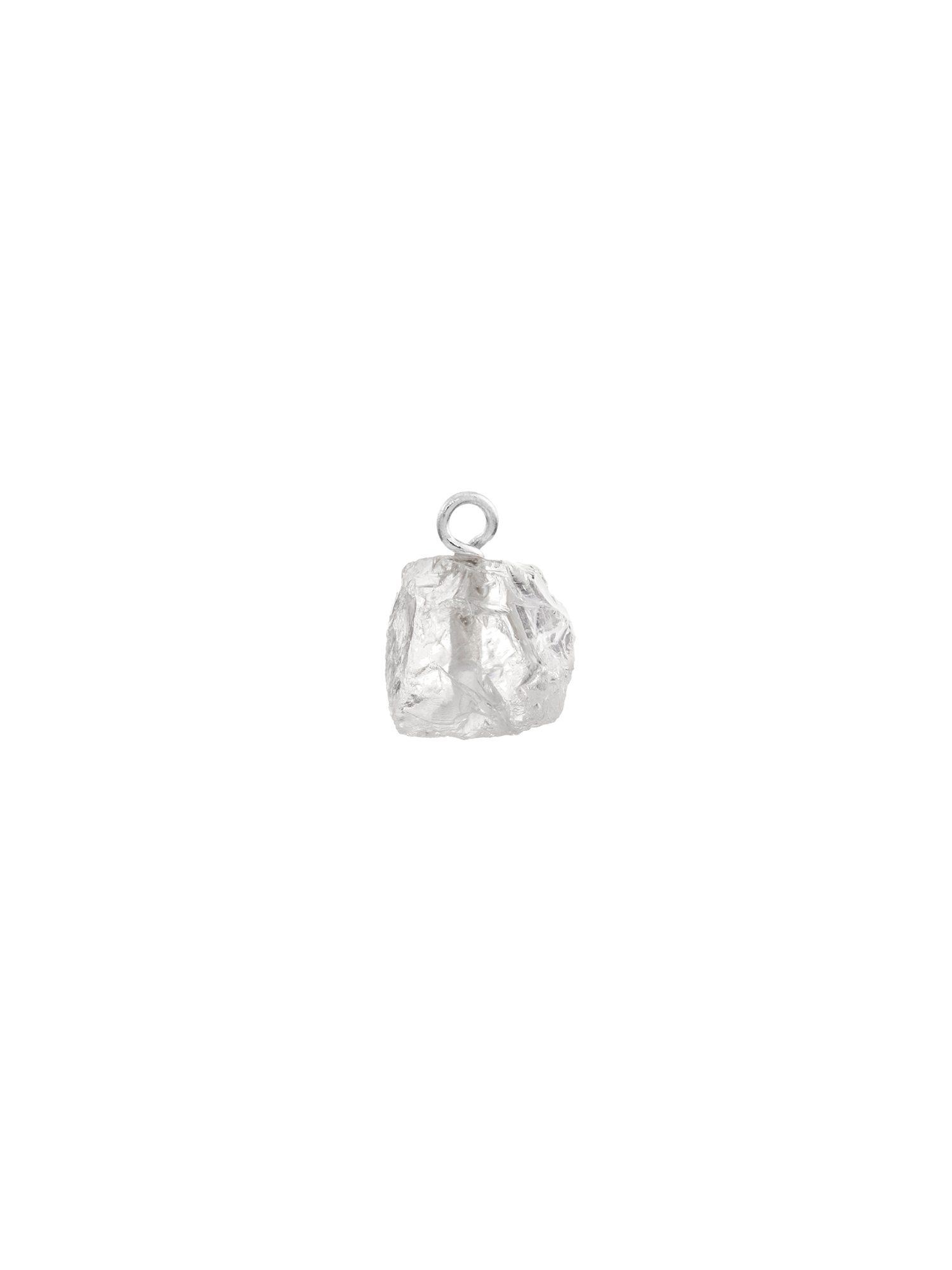 raw quartz earring charm | clear quartz