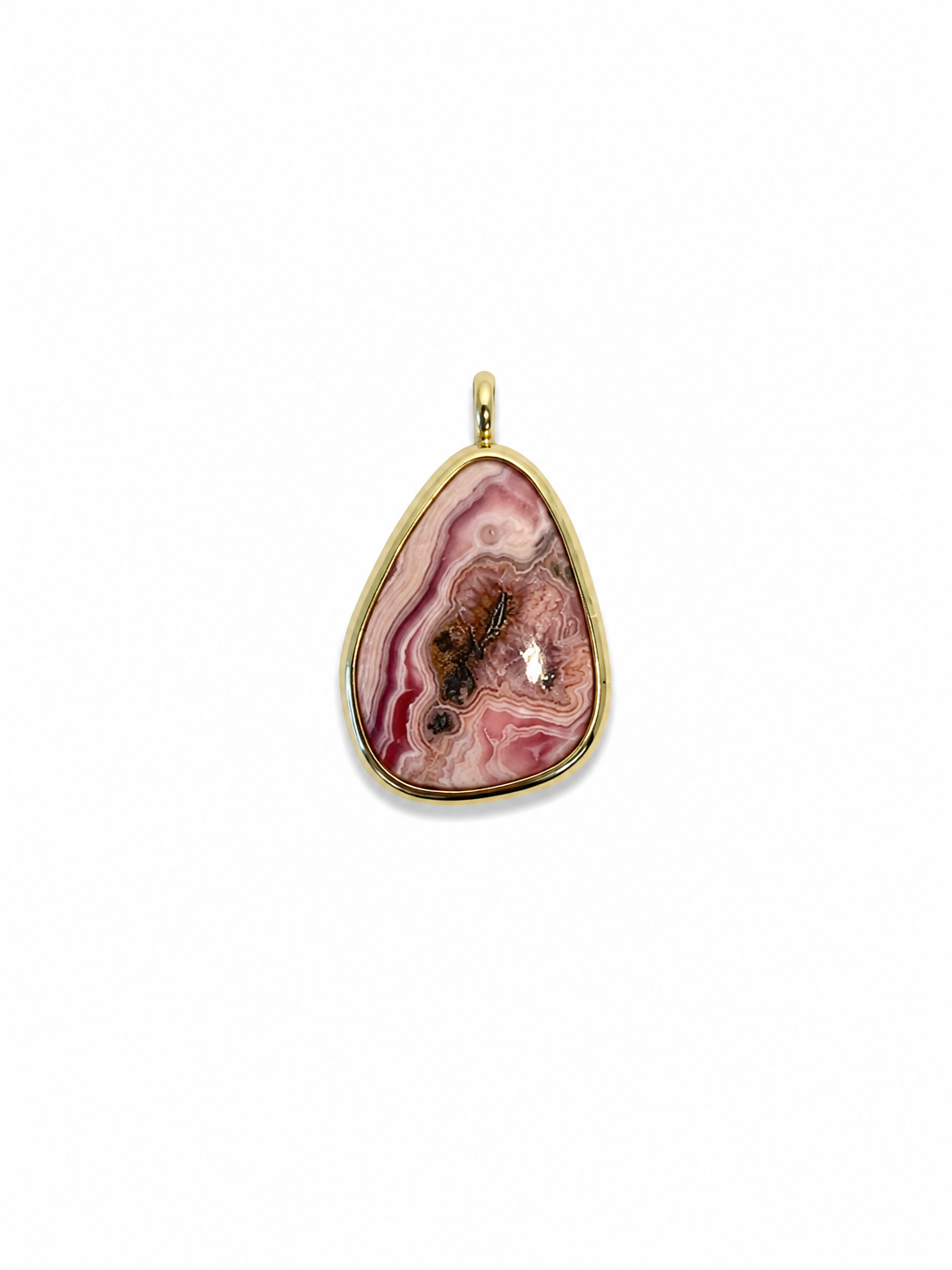 one of a kind charm | rhodochrosite #2 | 18k gold vermeil
