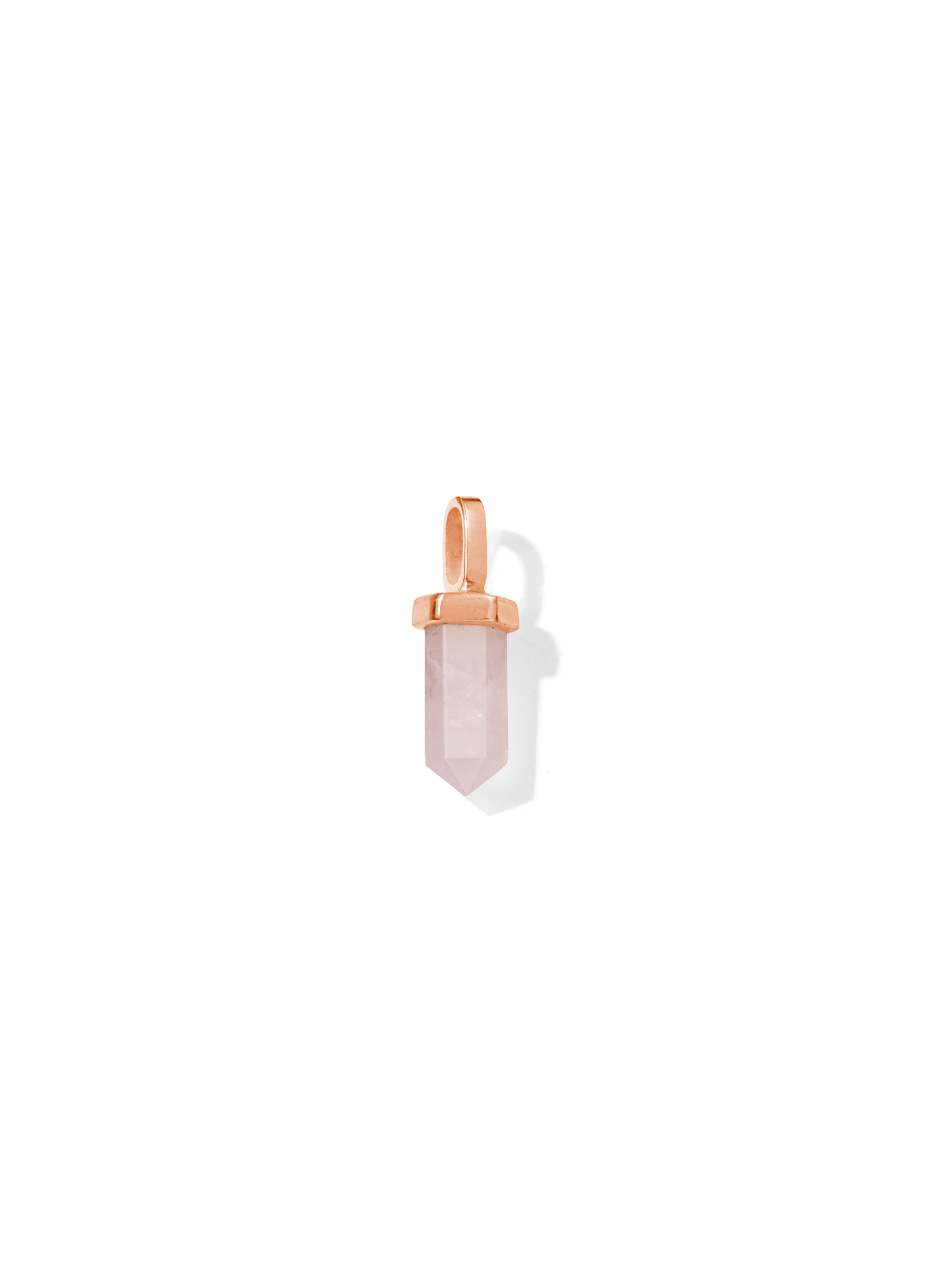 terminated crystal necklace charm | rose quartz