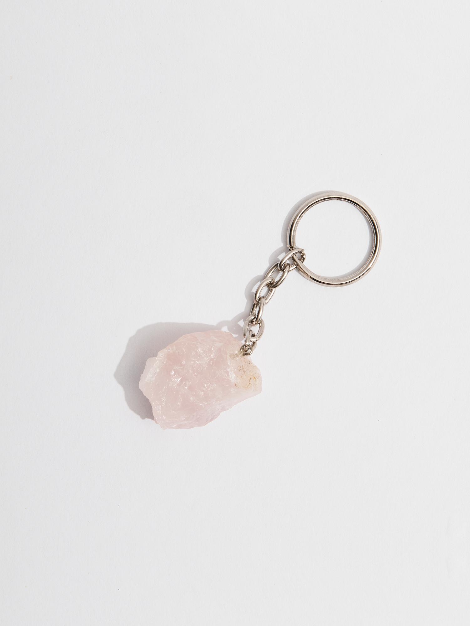 rose quartz crystal keyring