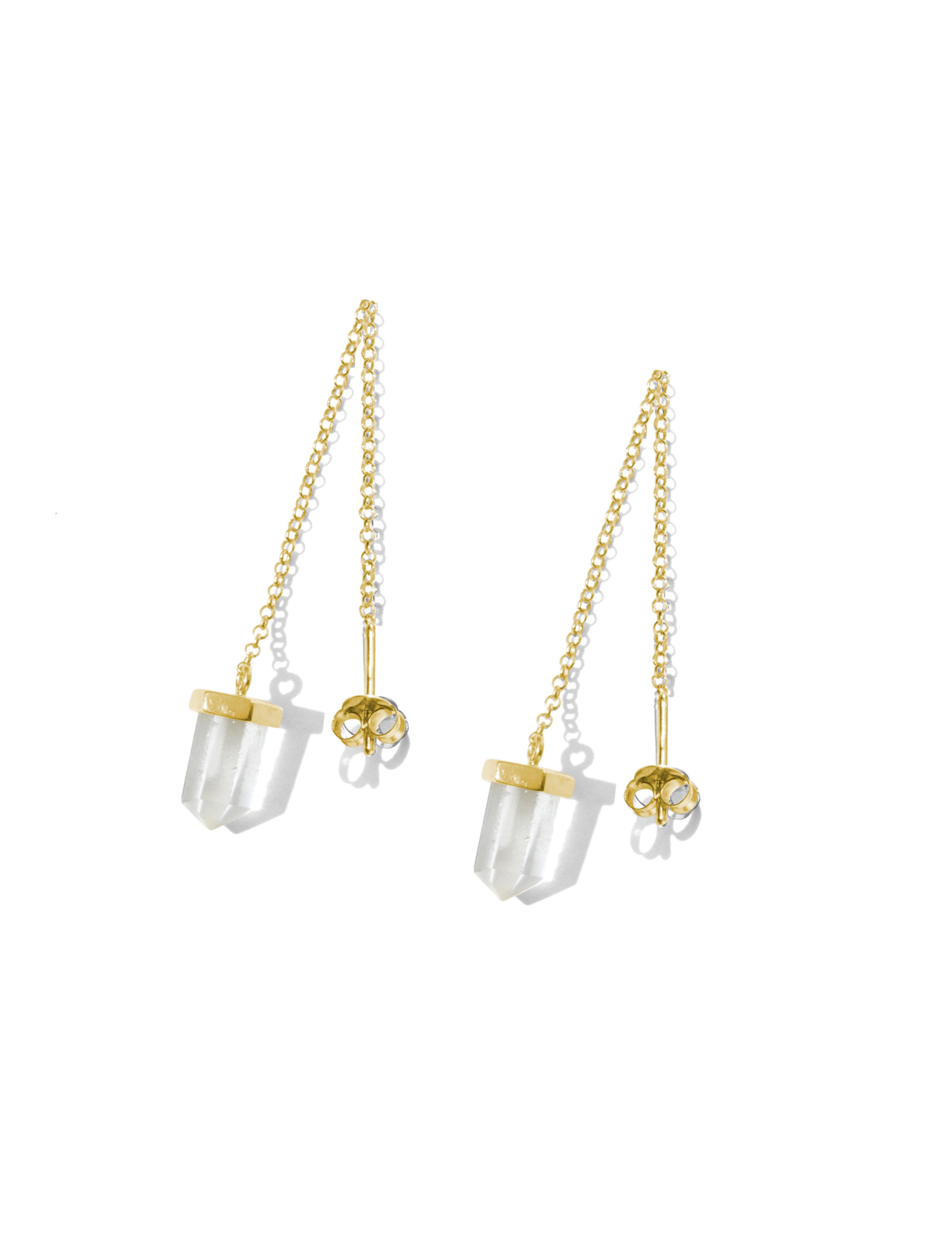 marvel two way earrings | clear quartz
