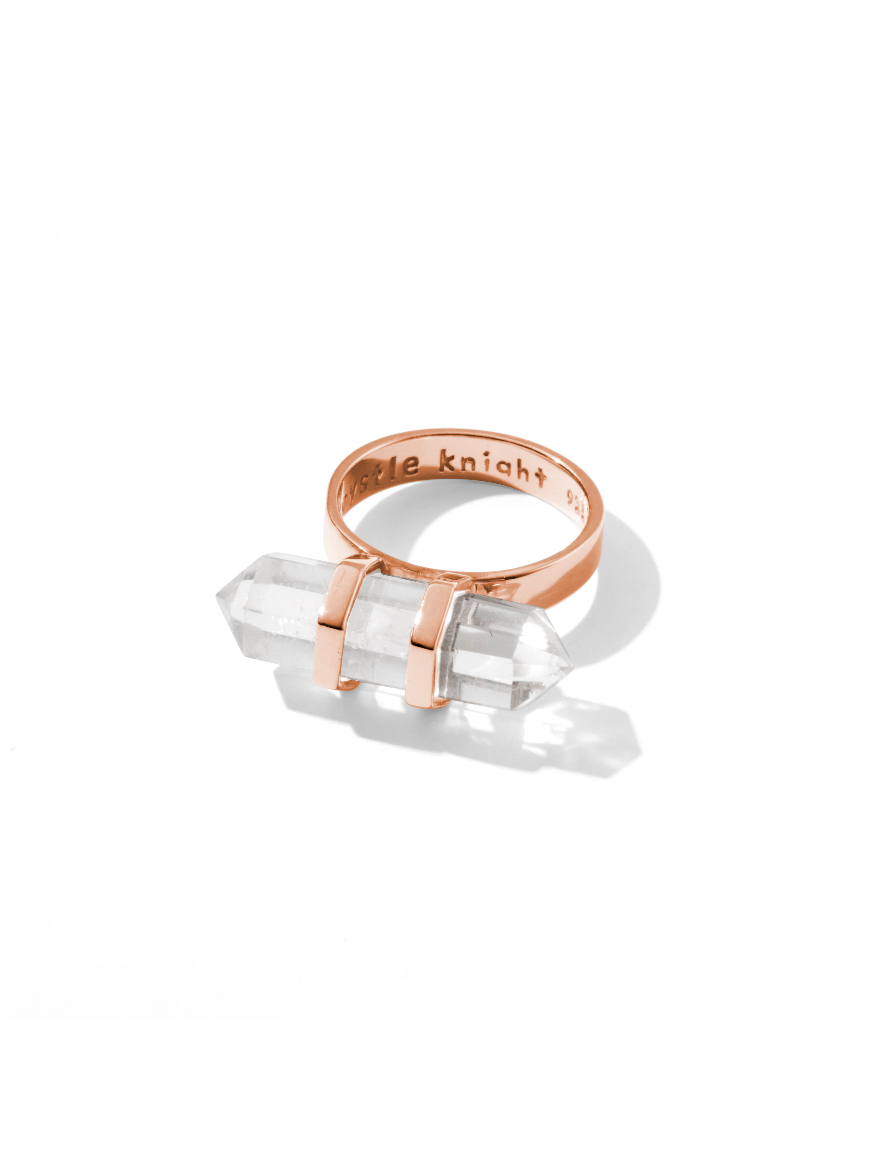 water double point ring | clear quartz