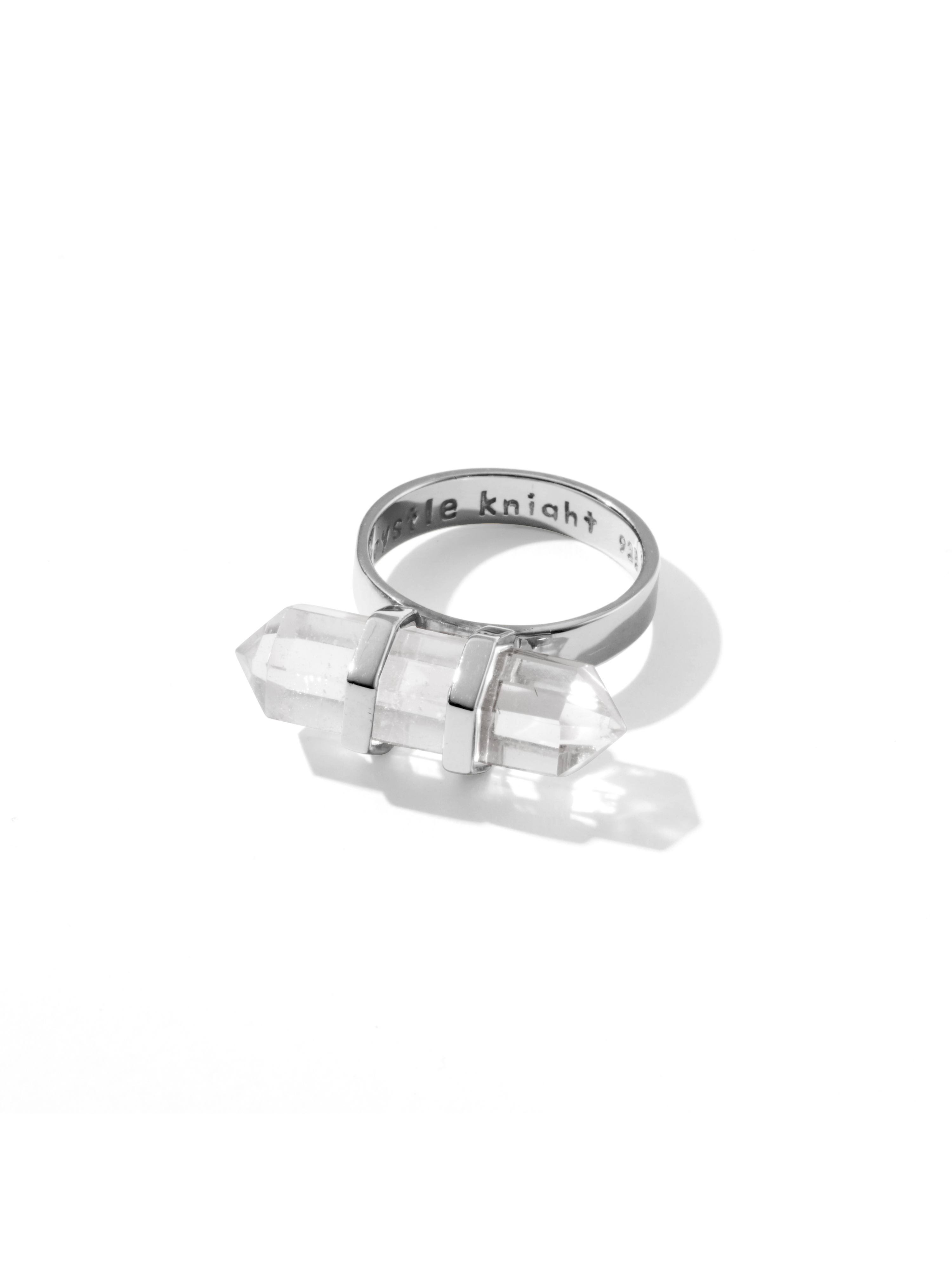 water double point ring | clear quartz