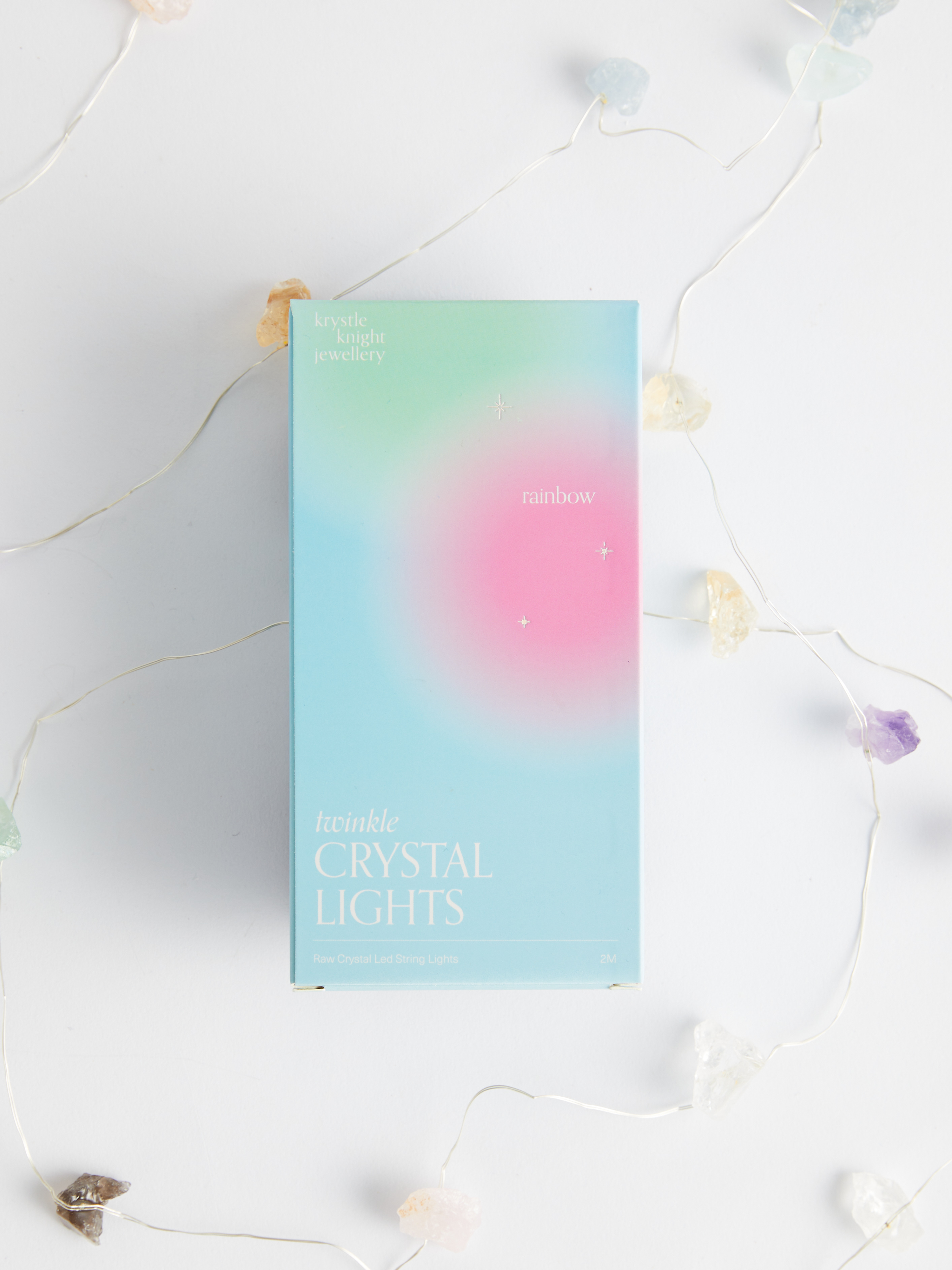 twinkle crystal lights | rainbow