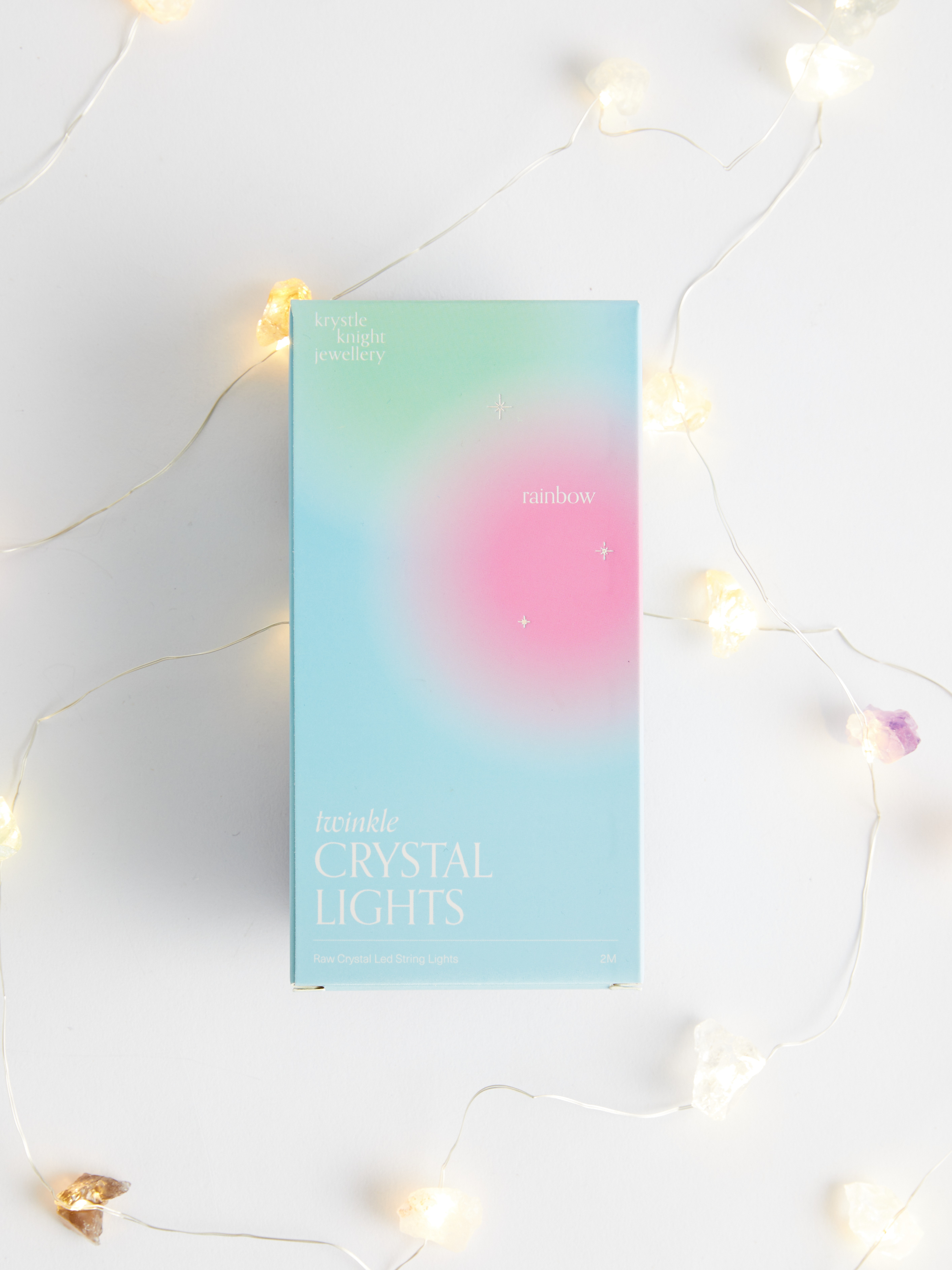 twinkle crystal lights | rainbow