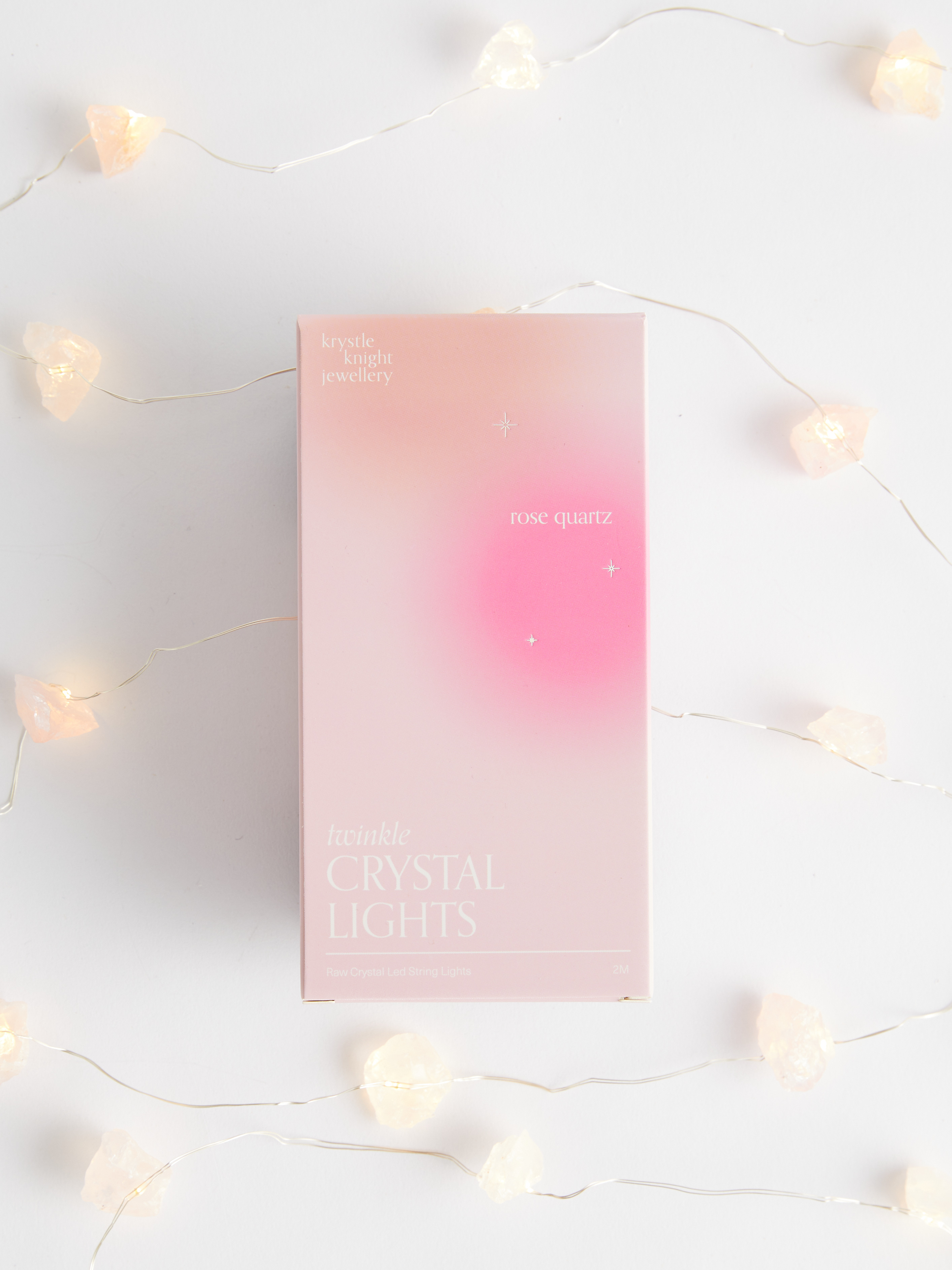 twinkle crystal lights | rose quartz