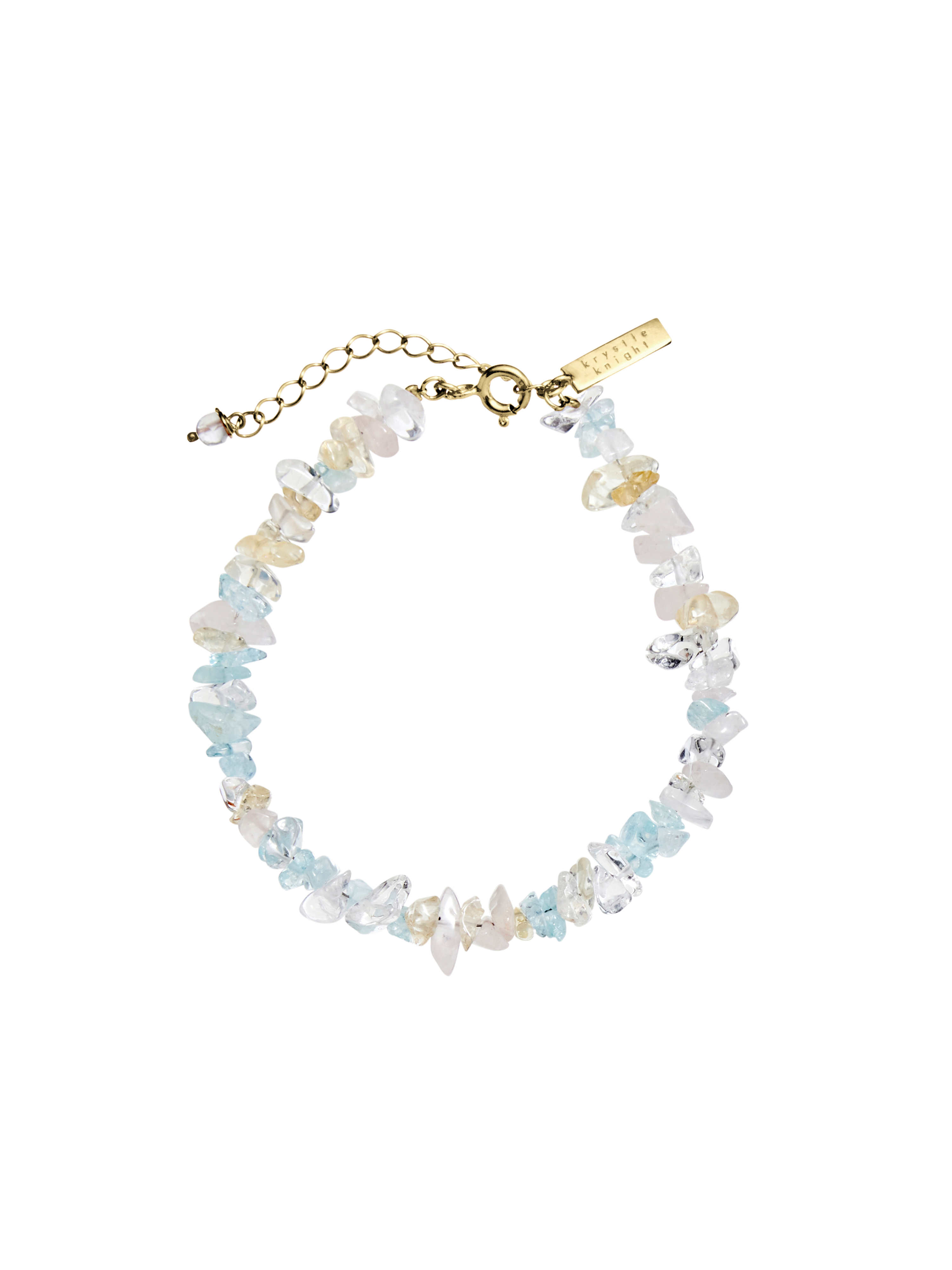 peony crystal bracelet | clear quartz + rose quartz + aquamarine + citrine