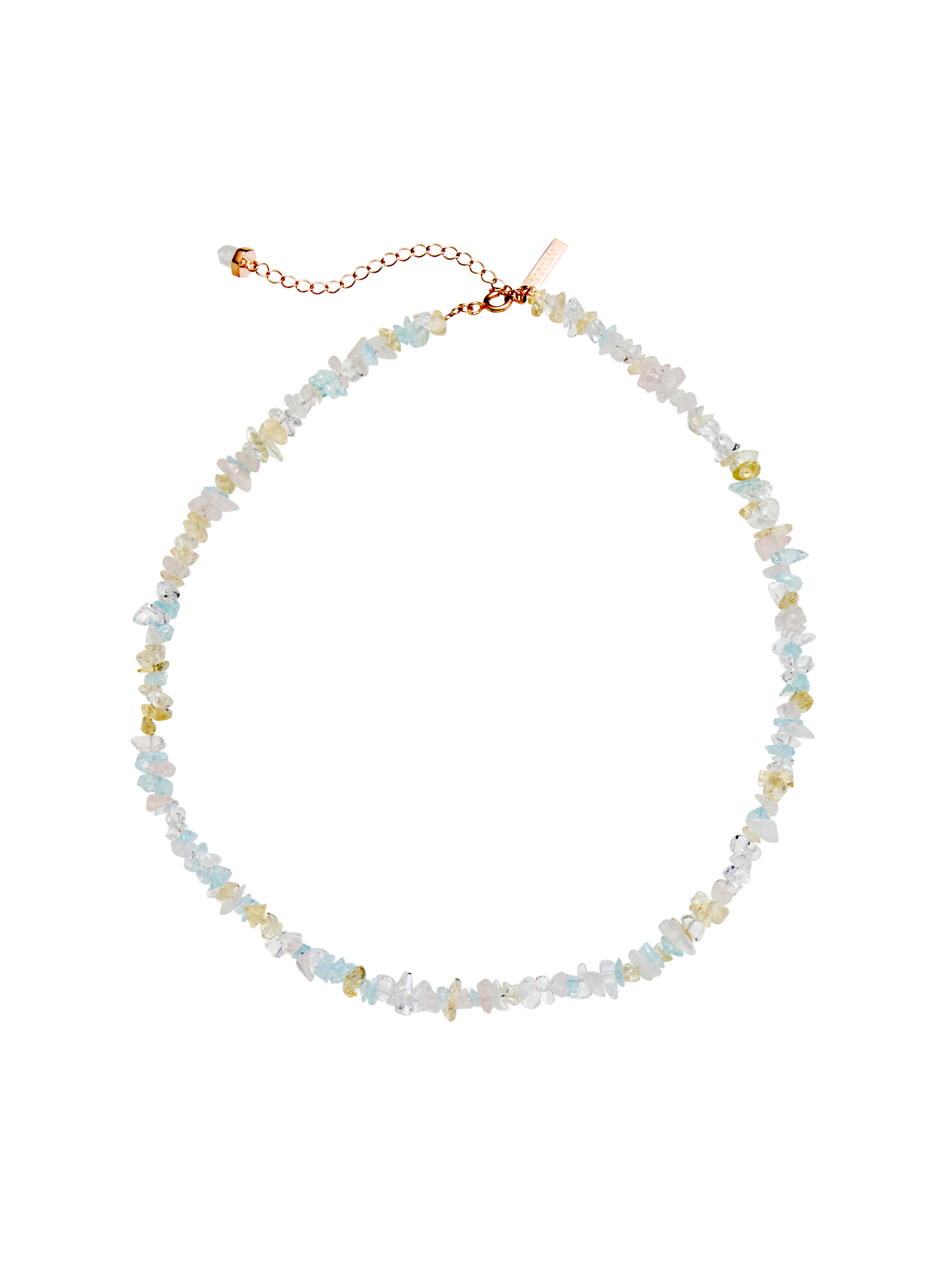 peony crystal necklace | clear quartz + rose quartz + aquamarine + citrine